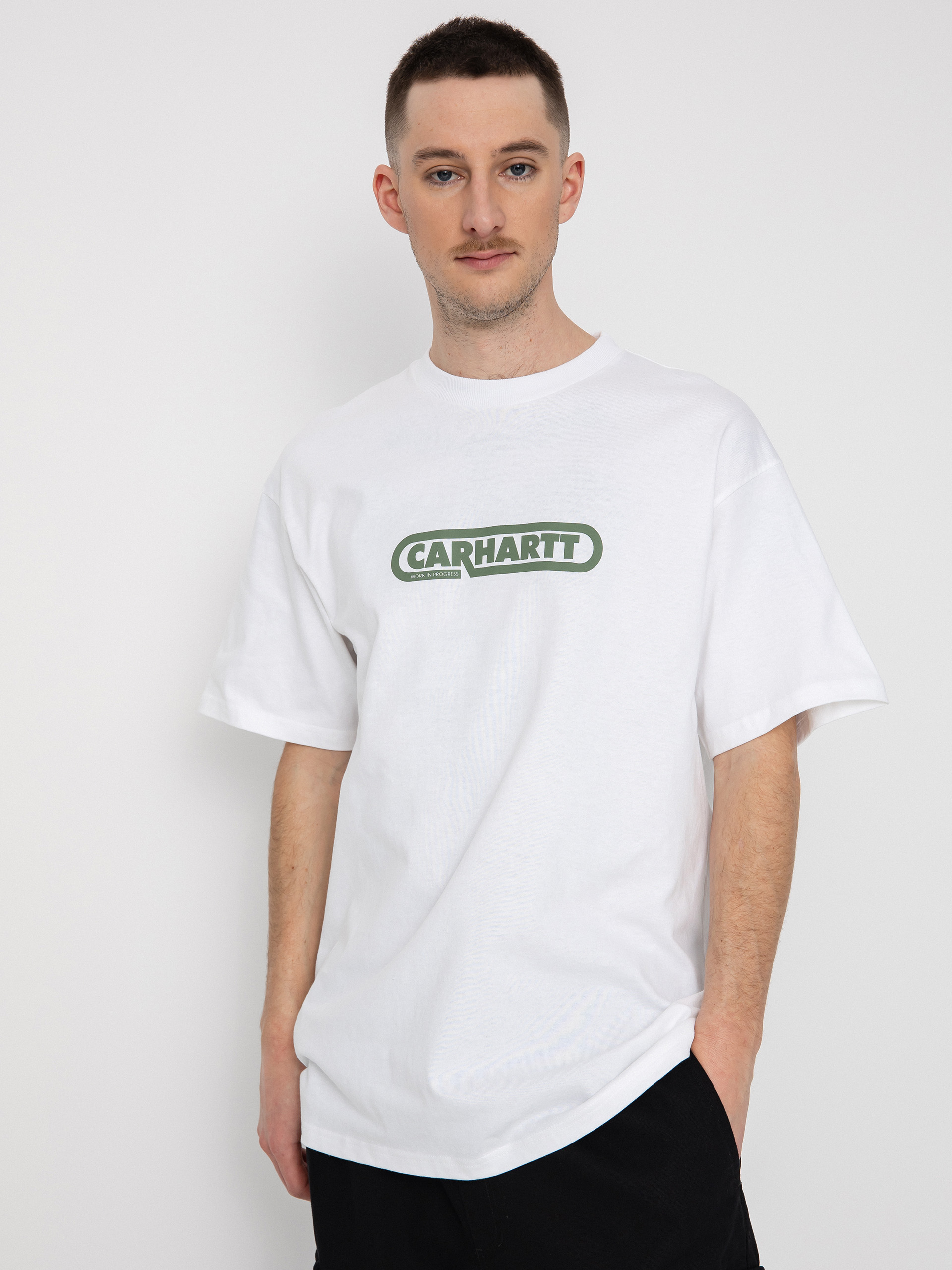 Tricou Carhartt WIP Fuse Script (white/dollar green)