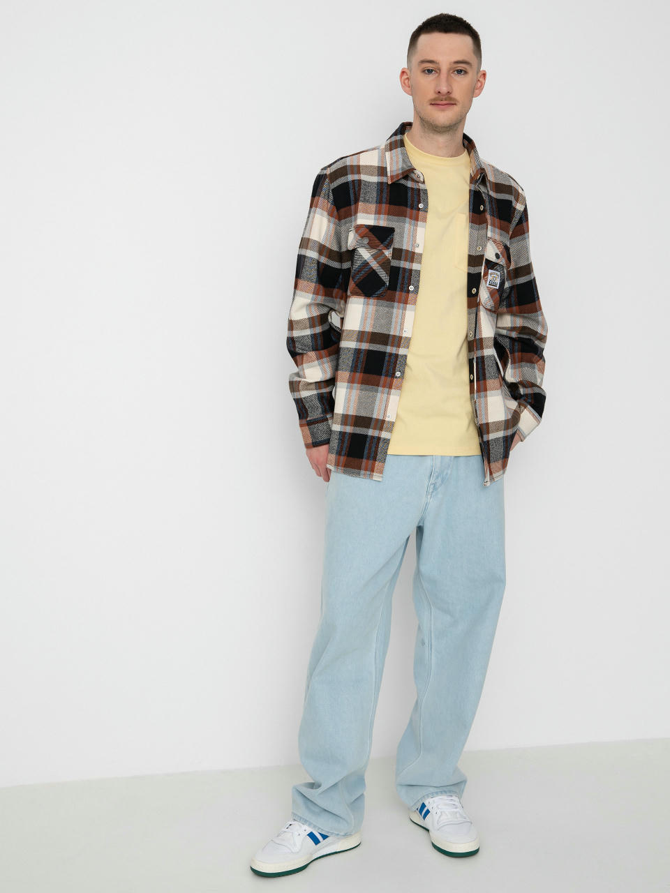 Cămașă Brixton Coors Pow Bowery Flannel Ls (river blue/off white)