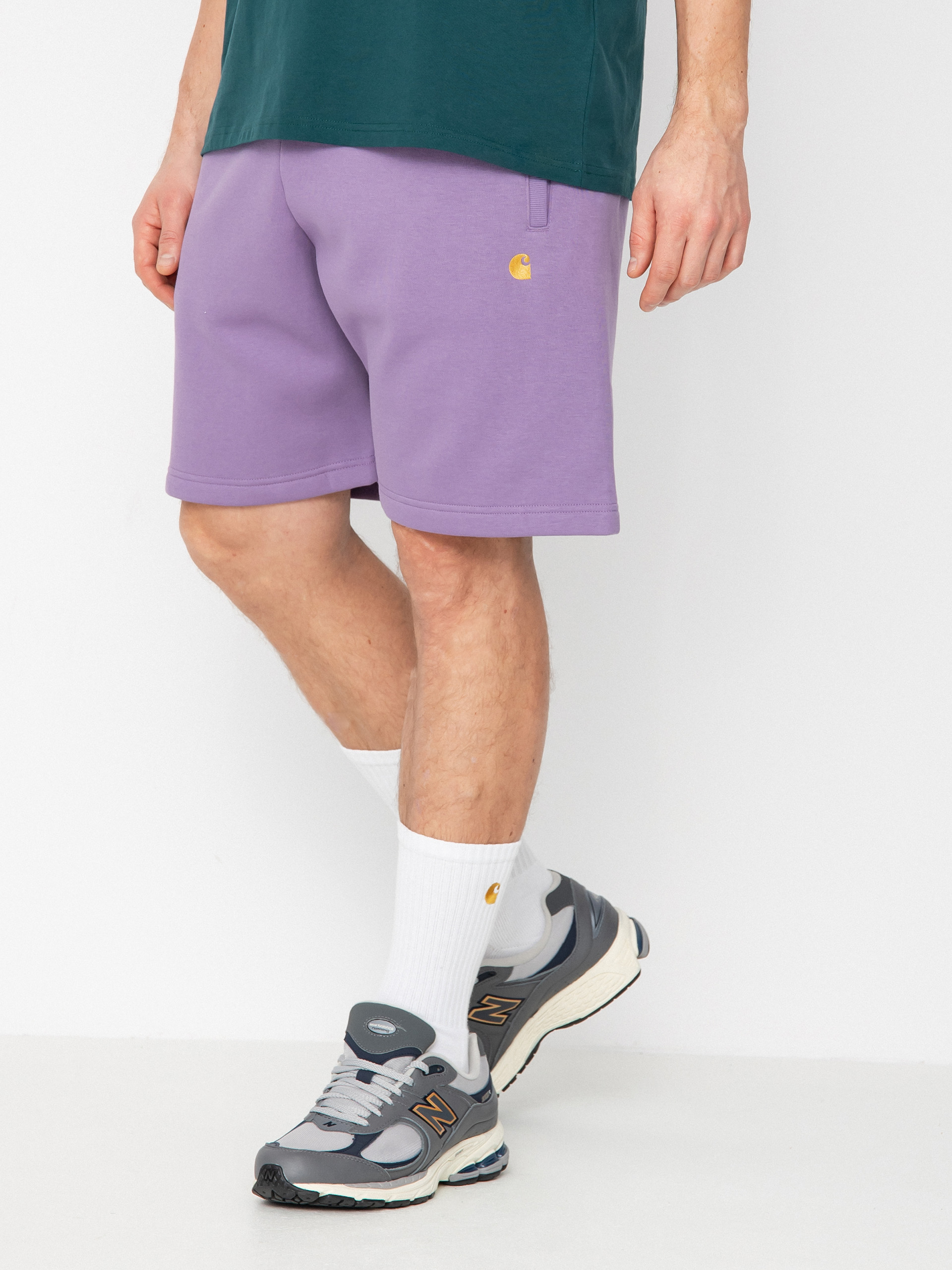 Șort Carhartt WIP Chase (violanda/gold)