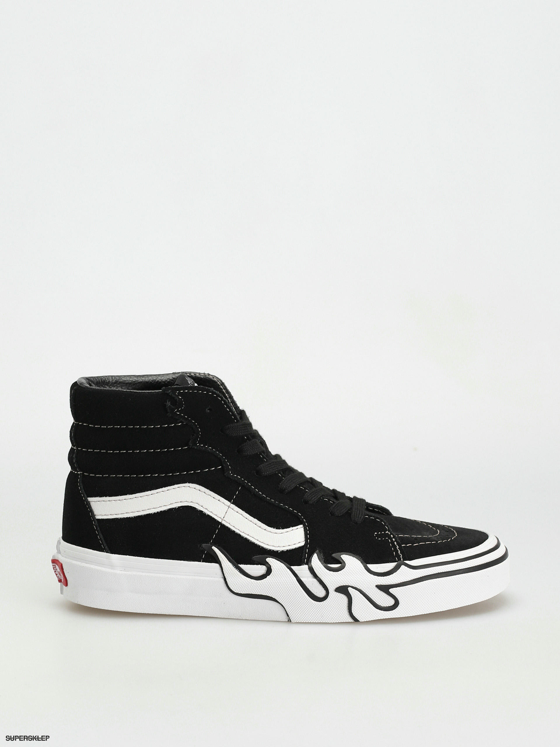 Pantofi Vans Sk8 Hi Flame suede black white