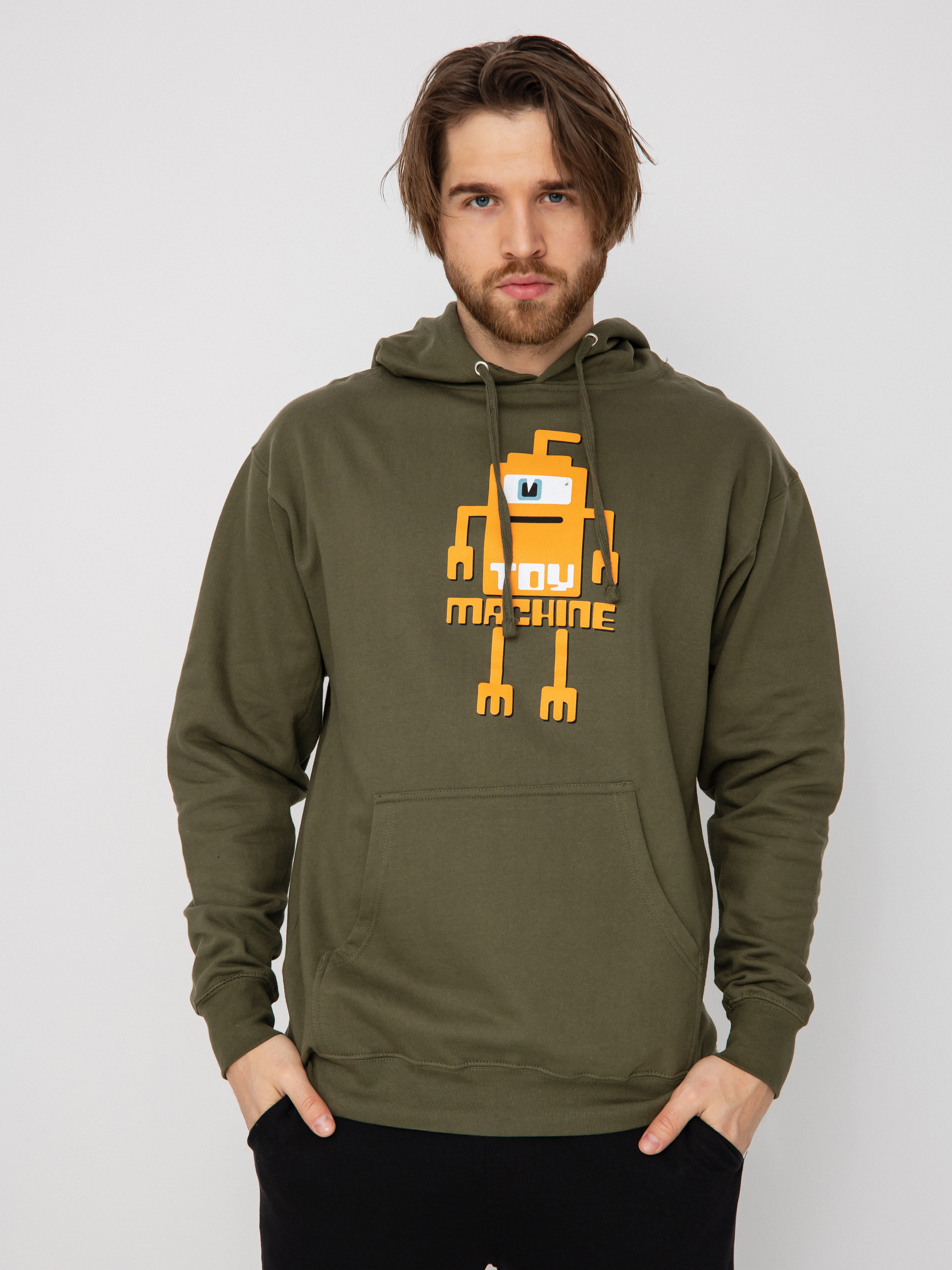Hanorac cu glugă Toy Machine Binary HD (army green)