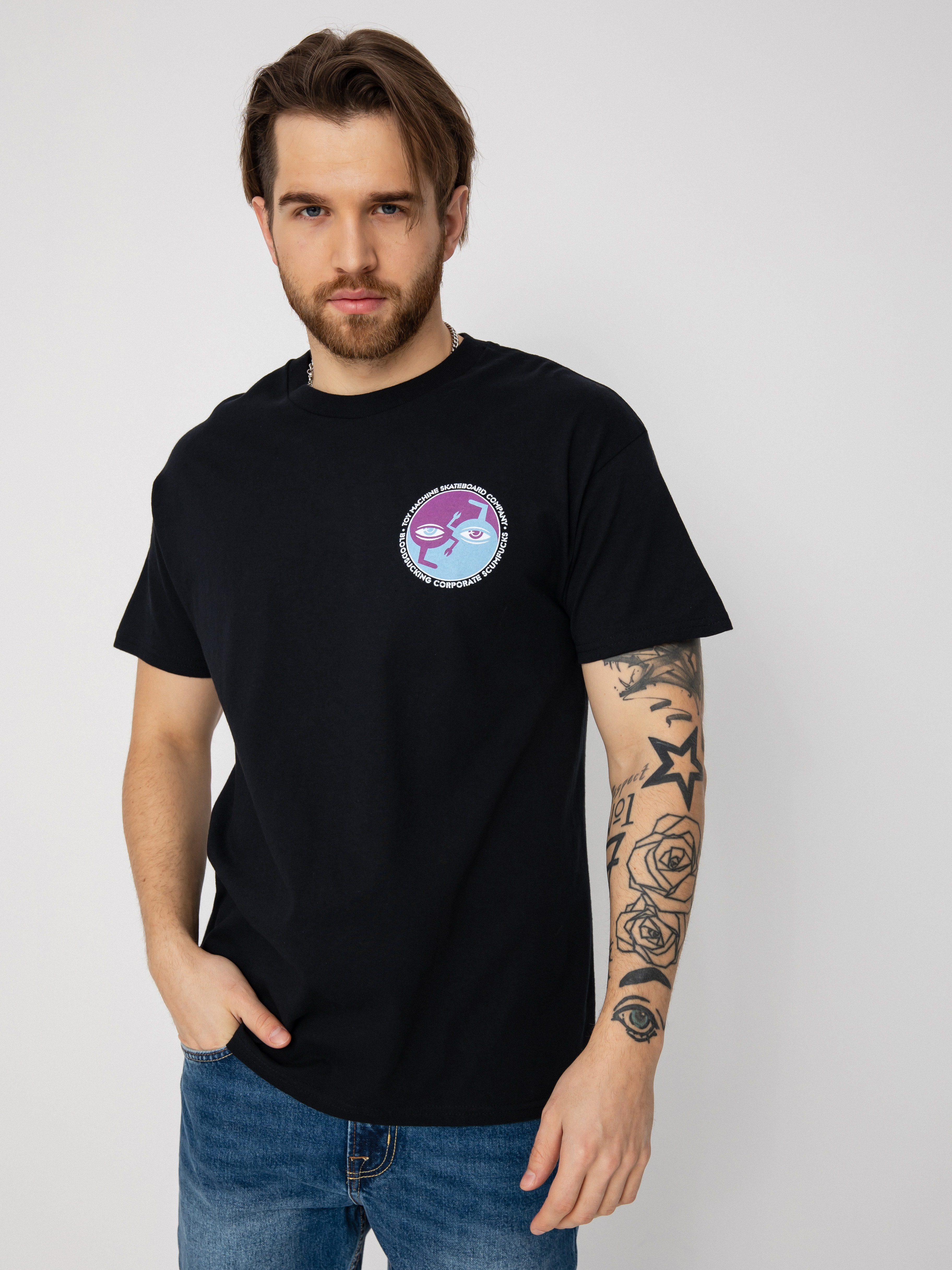 Tricou Toy Machine Ying Yang (black)