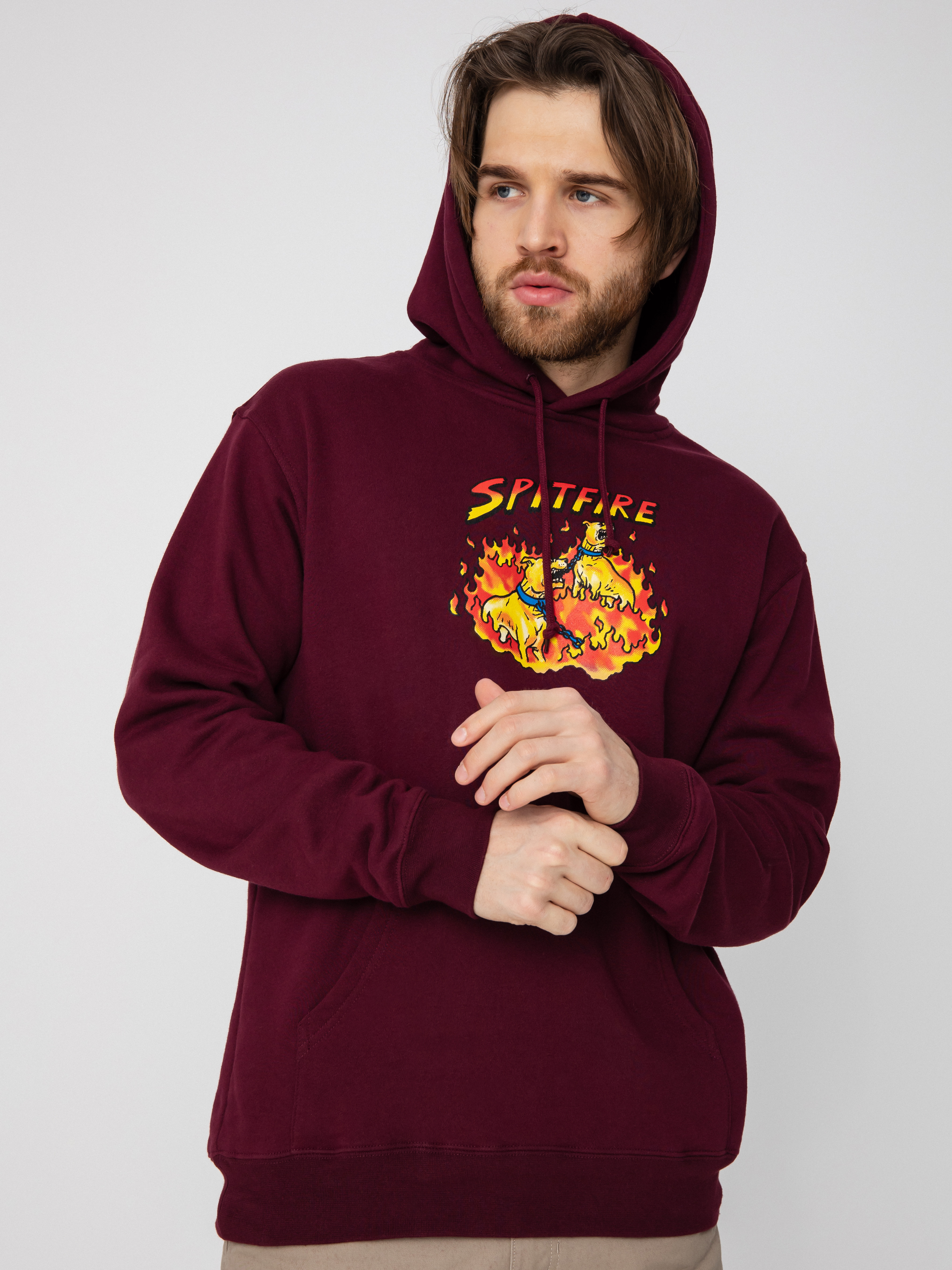 Hanorac cu glugă Spitfire Hell Hounds HD (maroon)