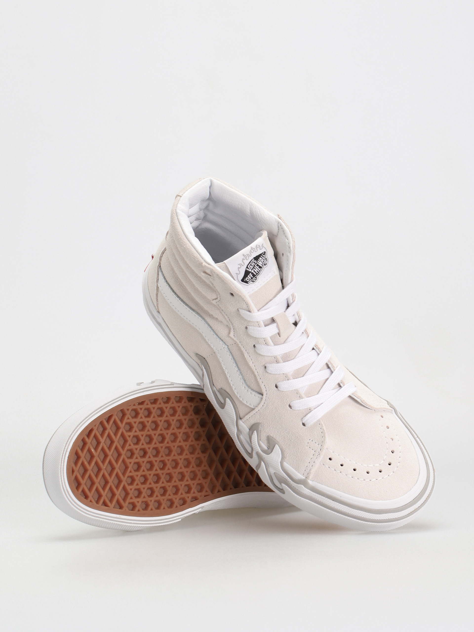 Pantofi Vans Sk8 Hi Flame (suede white/white)