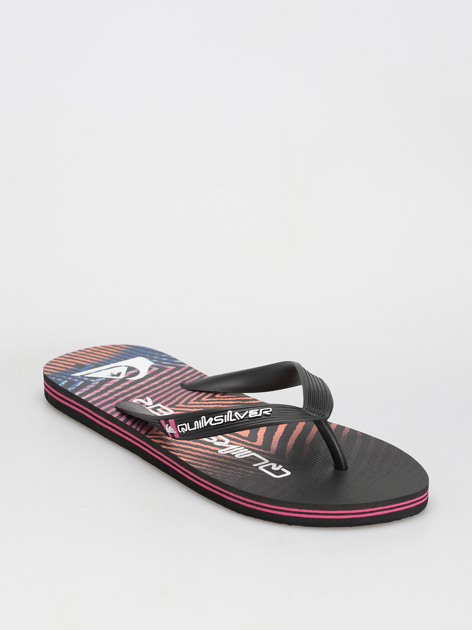Papuci de plajă Quiksilver Molokai Wordblock (black/black/pink)