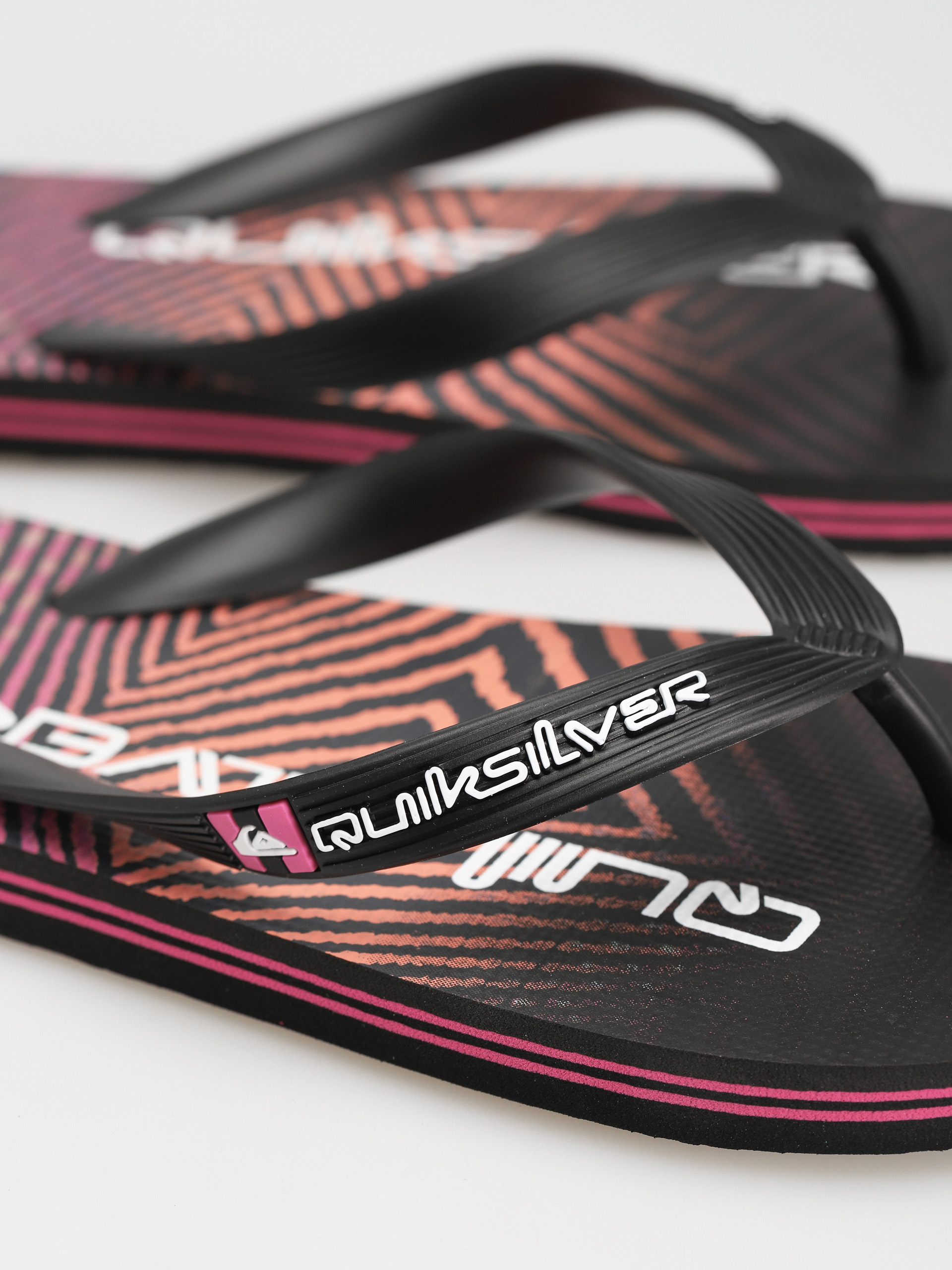 Papuci de plajă Quiksilver Molokai Wordblock (black/black/pink)