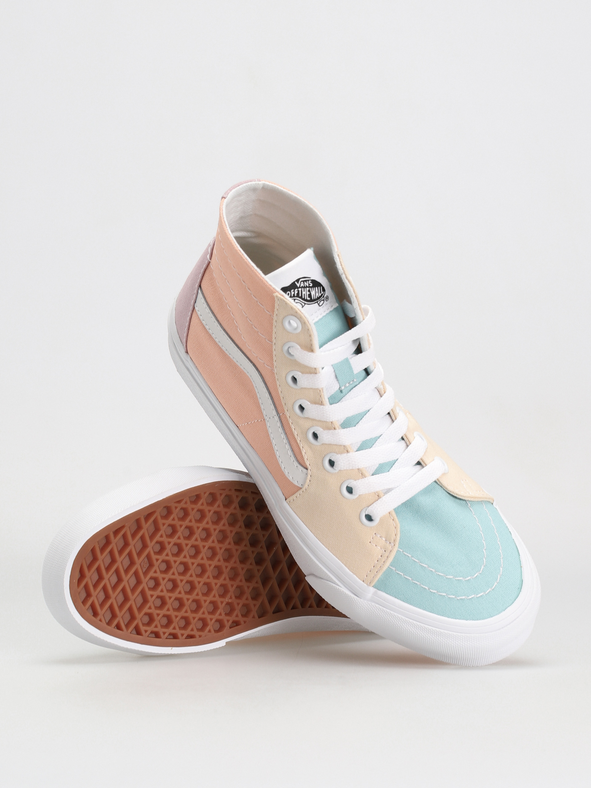Pantofi Vans Sk8 Hi Tapered Wmn (pastel block multi/true white)