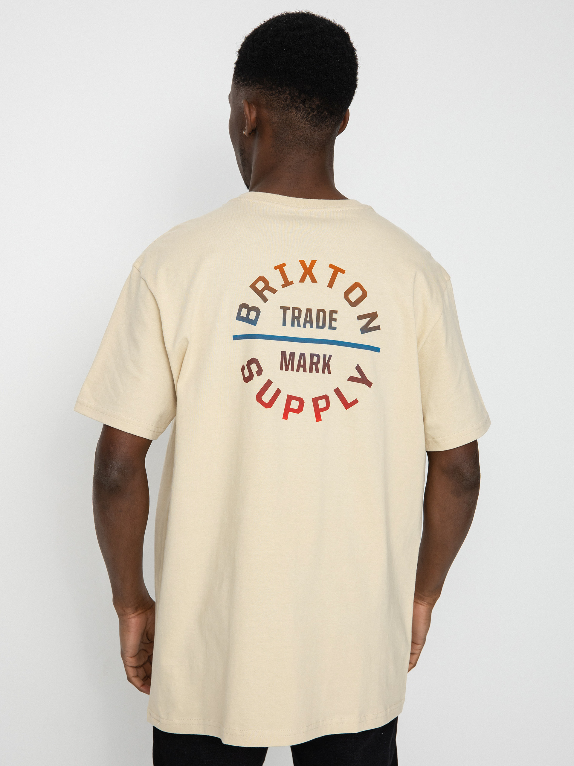 Tricou Brixton Oath V (cream/aloha gradient)