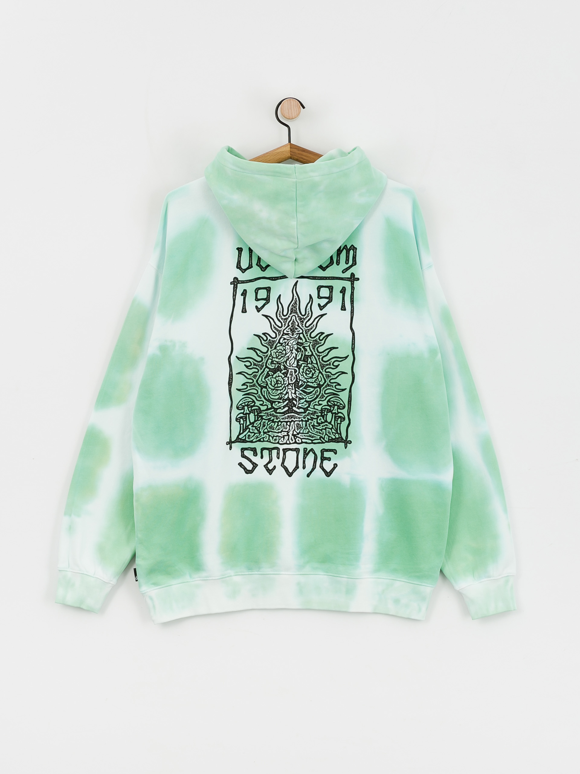 Hanorac cu glugă Volcom Trippin Dye HD (bottle green)
