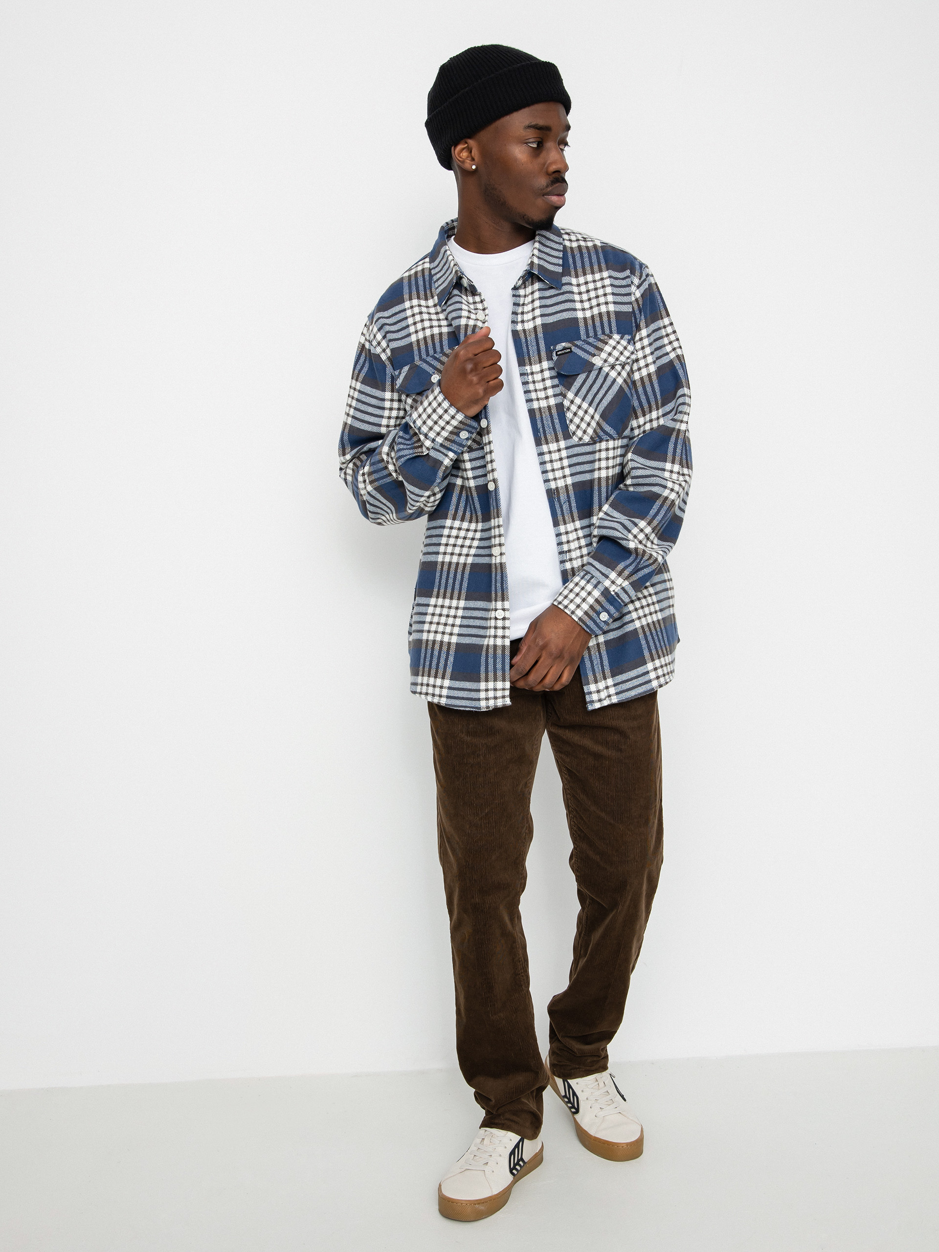 Cămașă Brixton Bowery Flannel Ls (pacific blue/whitecap/black)