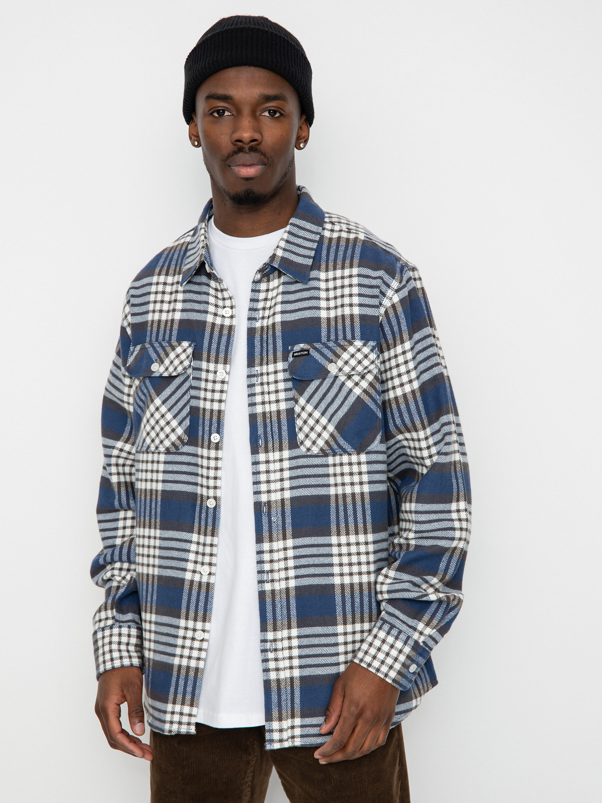 Cămașă Brixton Bowery Flannel Ls (pacific blue/whitecap/black)