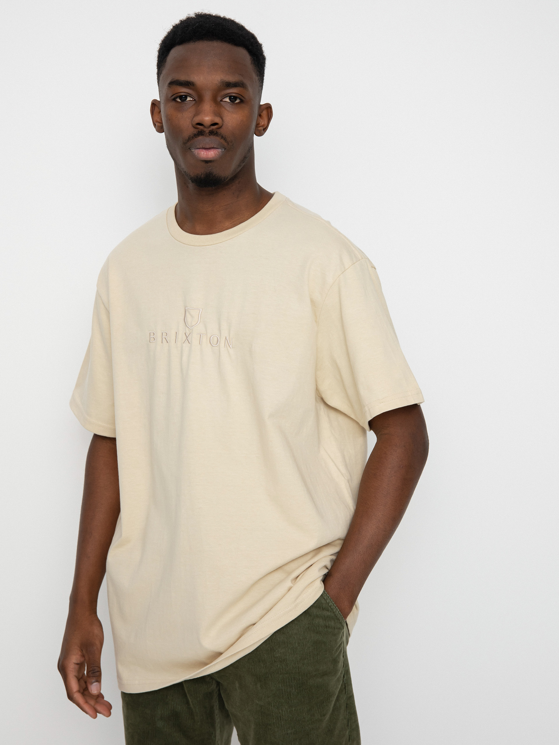 Tricou Brixton Alpha Thread (cream/sand)