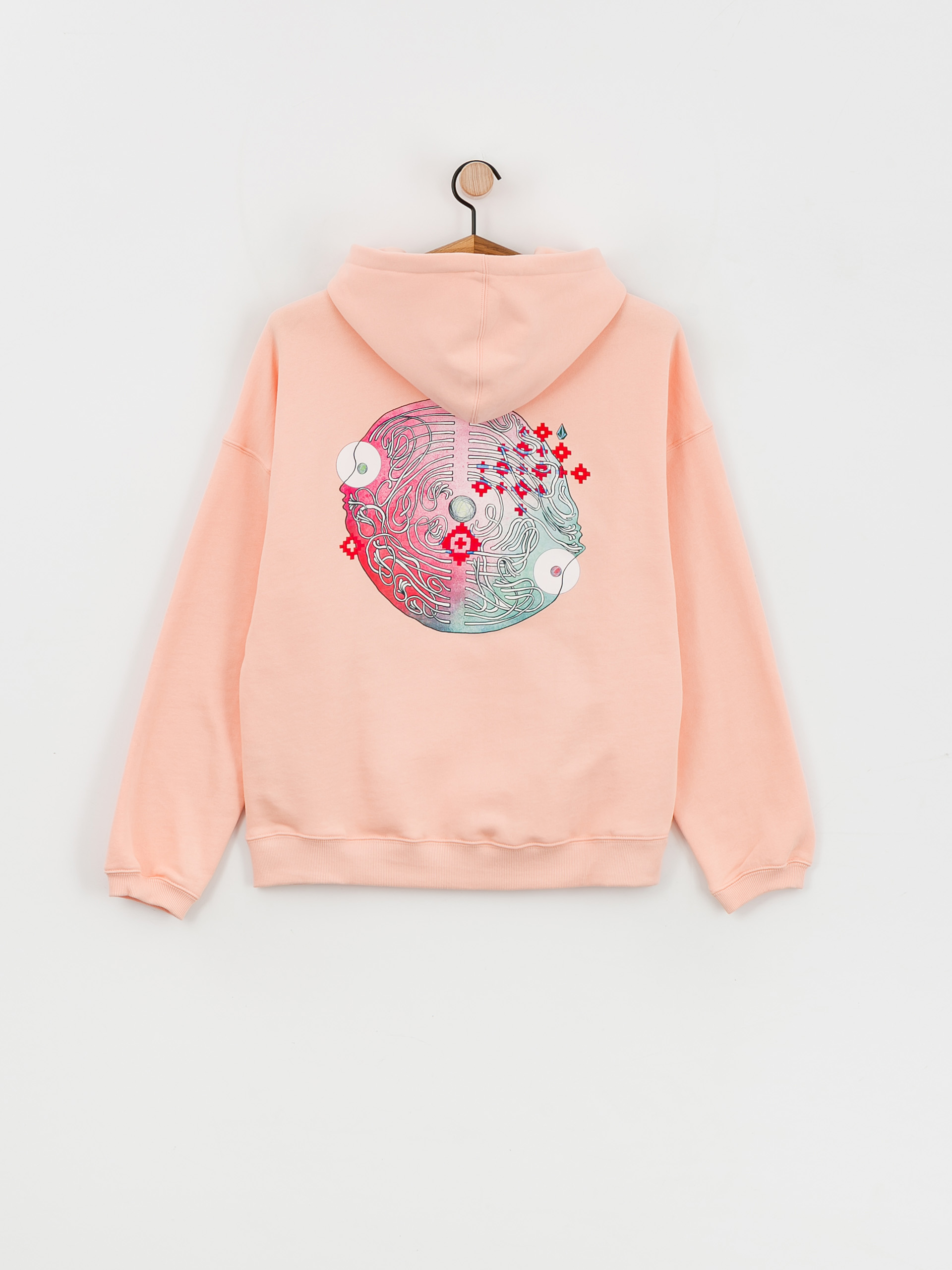 Hanorac cu glugă Volcom Fa Ed Merlin Murray HD Wmn (melon)