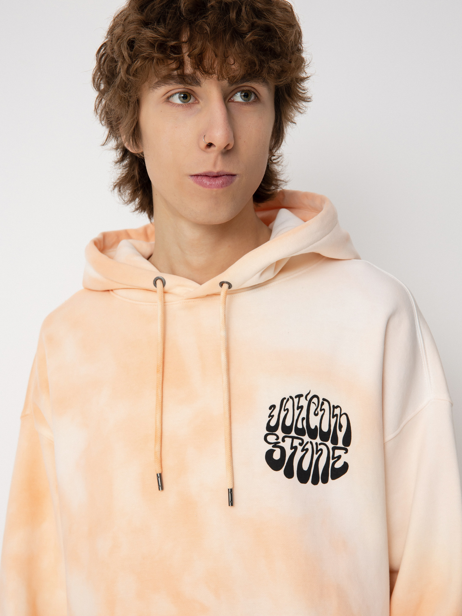 Hanorac cu glugă Volcom Trippin Dye HD (peach bud)