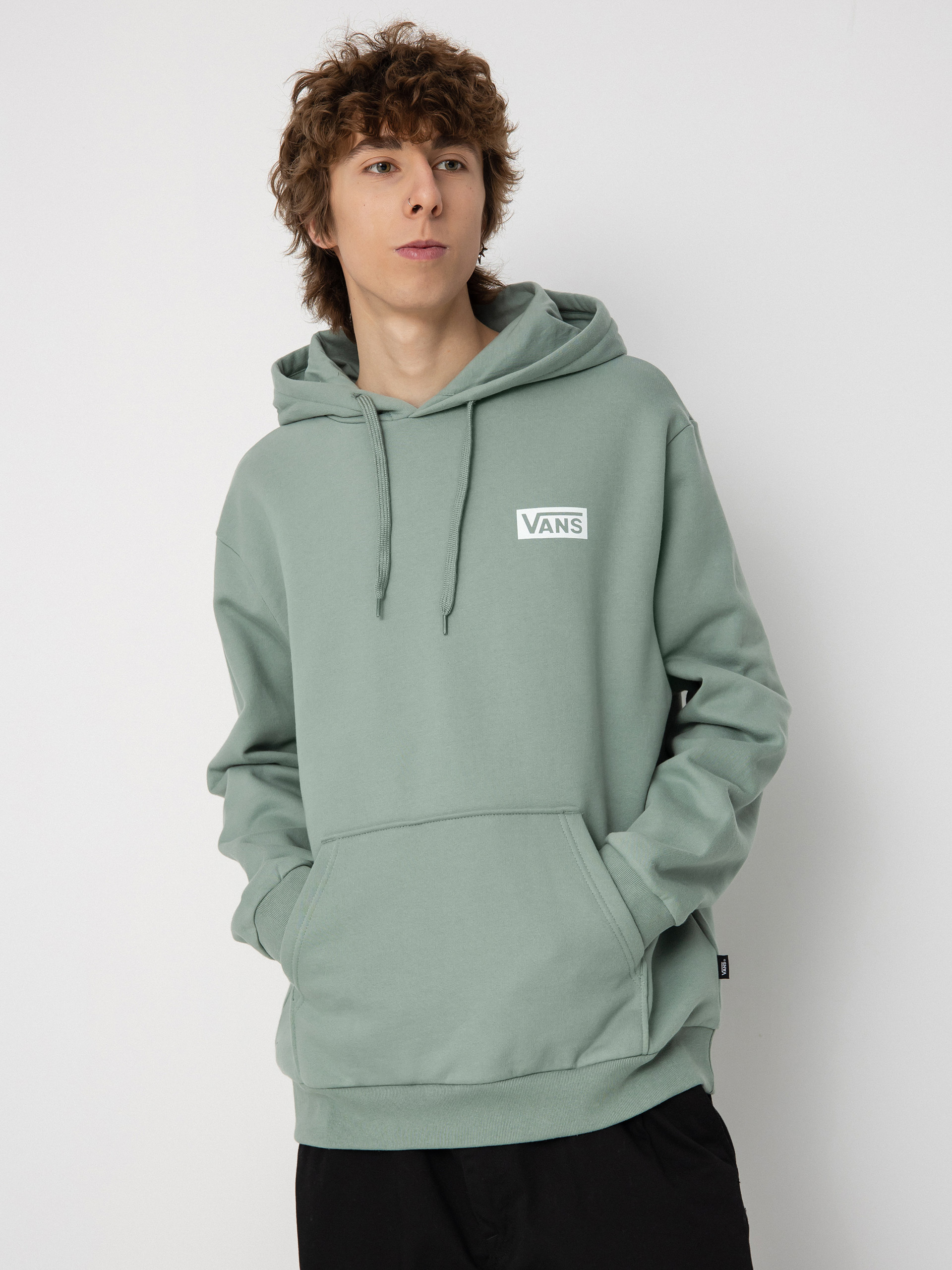 Hanorac cu glugă Vans Relaxed HD (chinois green)
