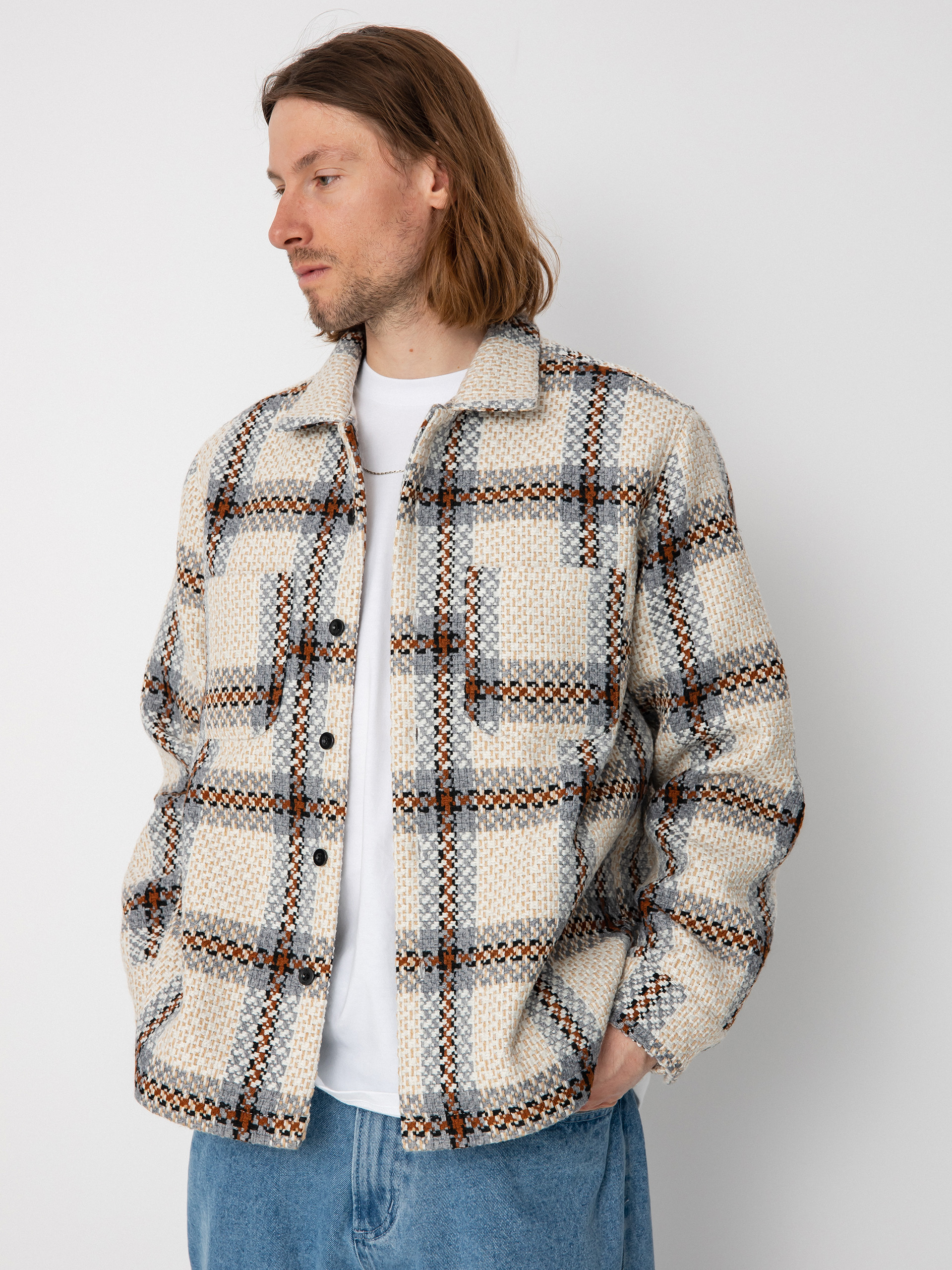 Geacă OBEY District (irish cream multi)