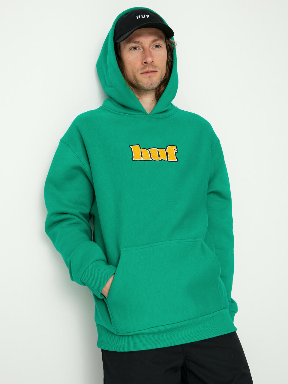 Hanorac cu glugă HUF Madison Heavyweight HD (emerald)