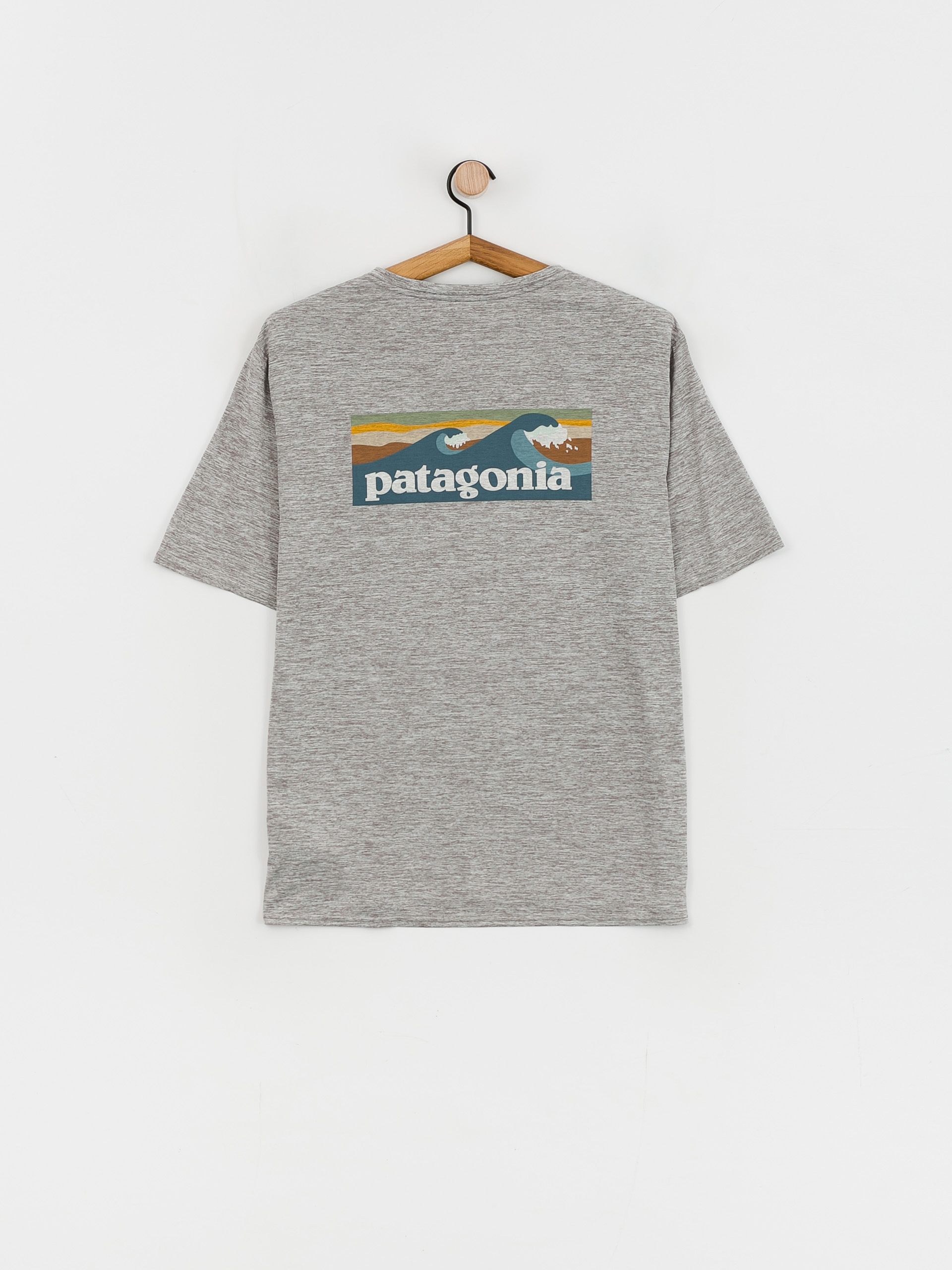 Tricou Patagonia Cap Cool Daily Graphic (boardshort logo abalone blue/feather grey)
