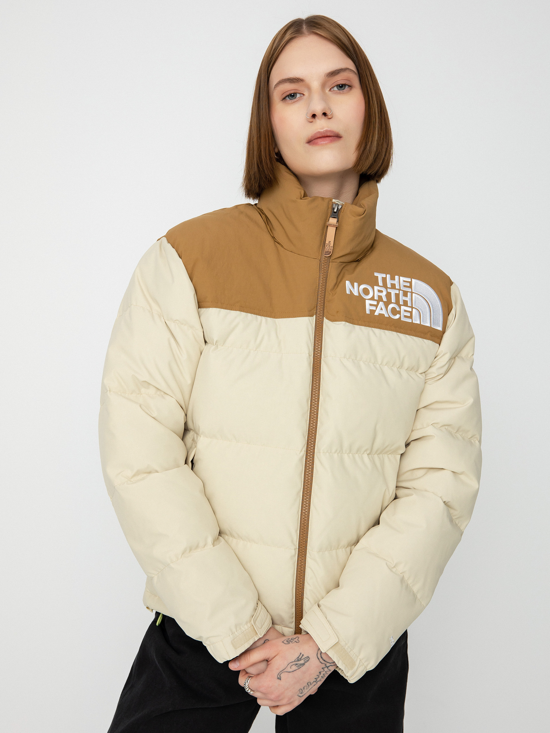 Geacă The North Face 92 Low-Fi Hi-Tek Nuptse Wmn - maro, bej