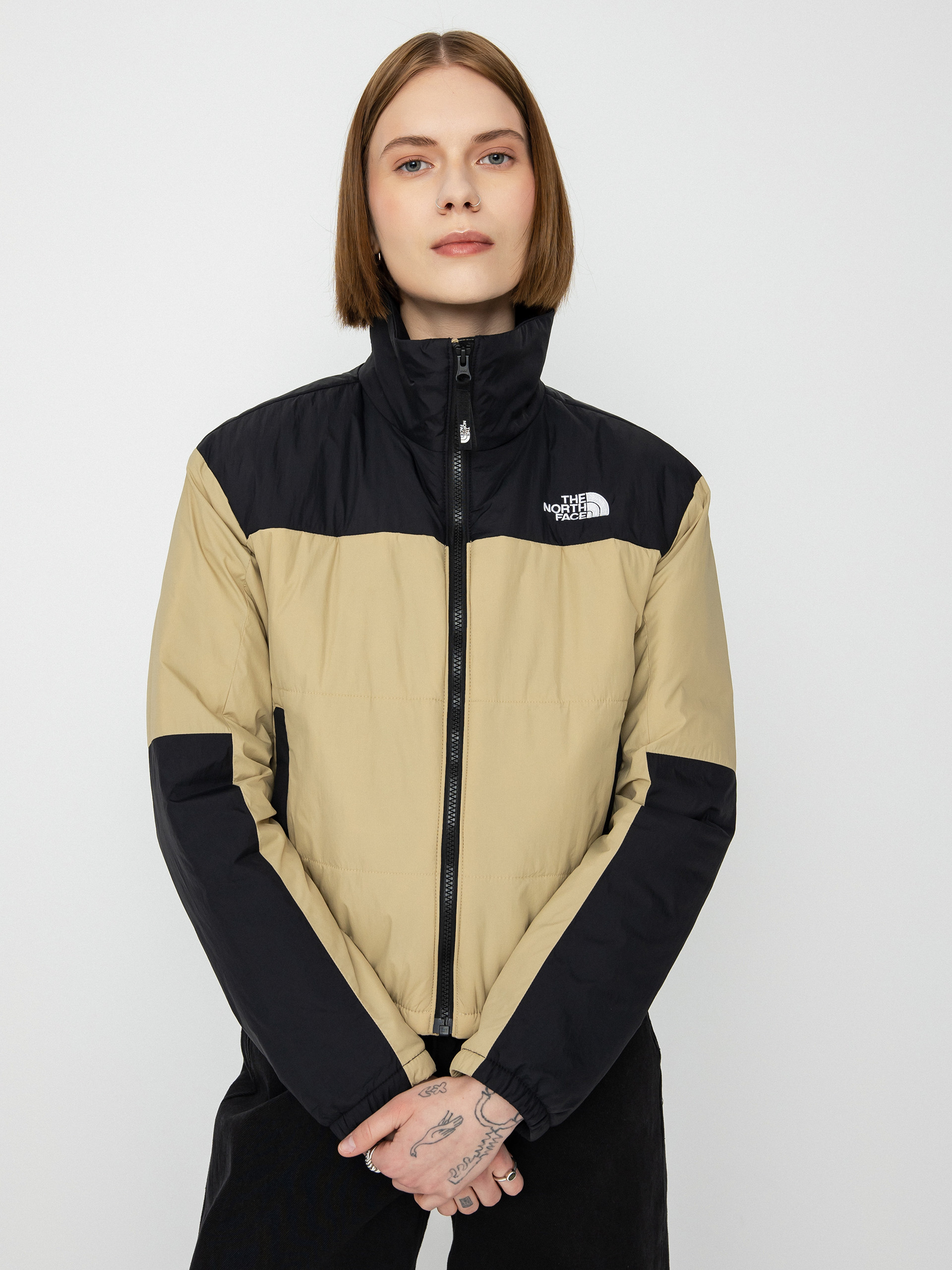 Geacă The North Face Guniwei Puffer Wmn (khaki stone/tnf black)