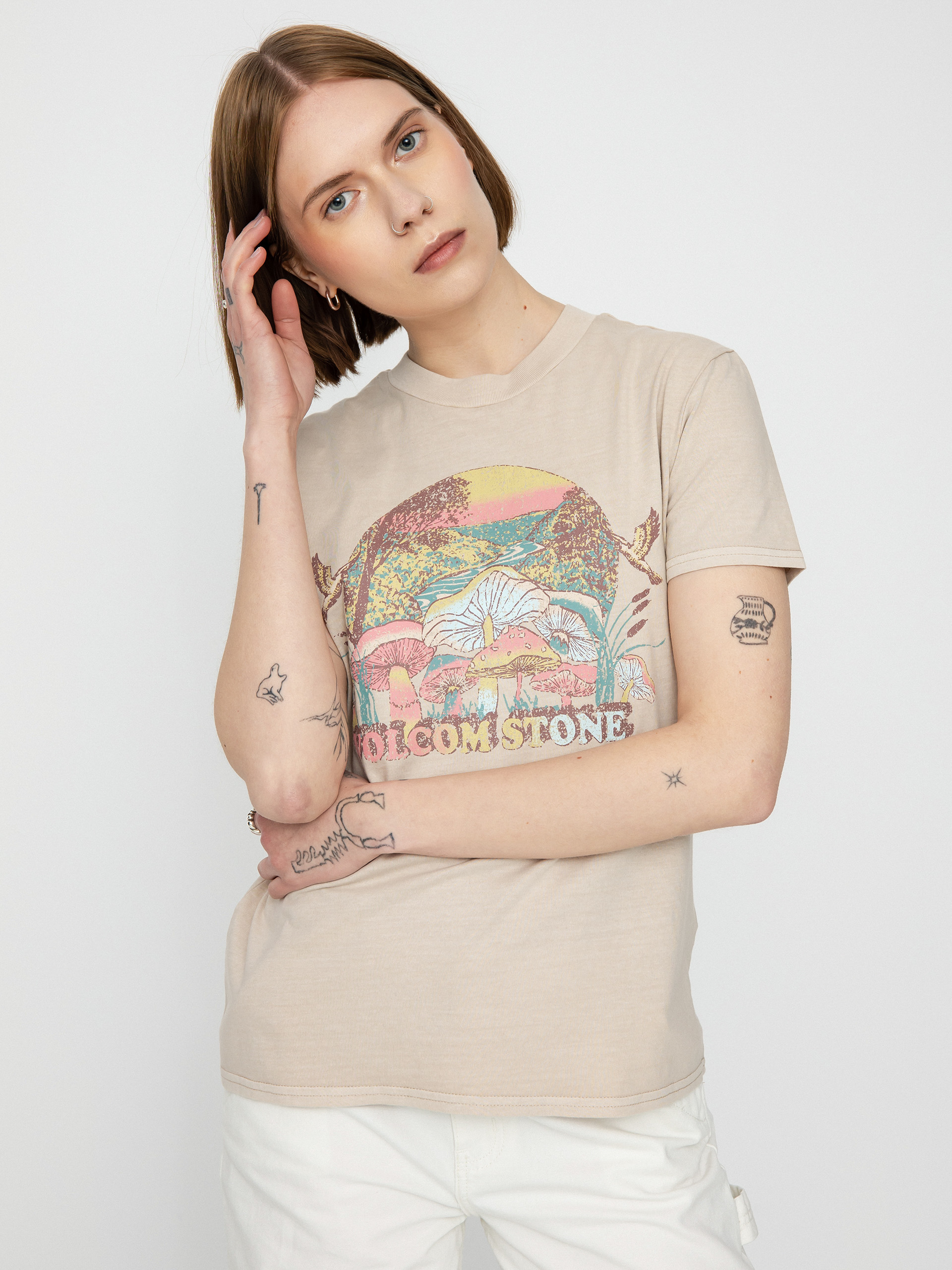 Tricou Volcom F2Y Lock It Up Wmn (taupe)