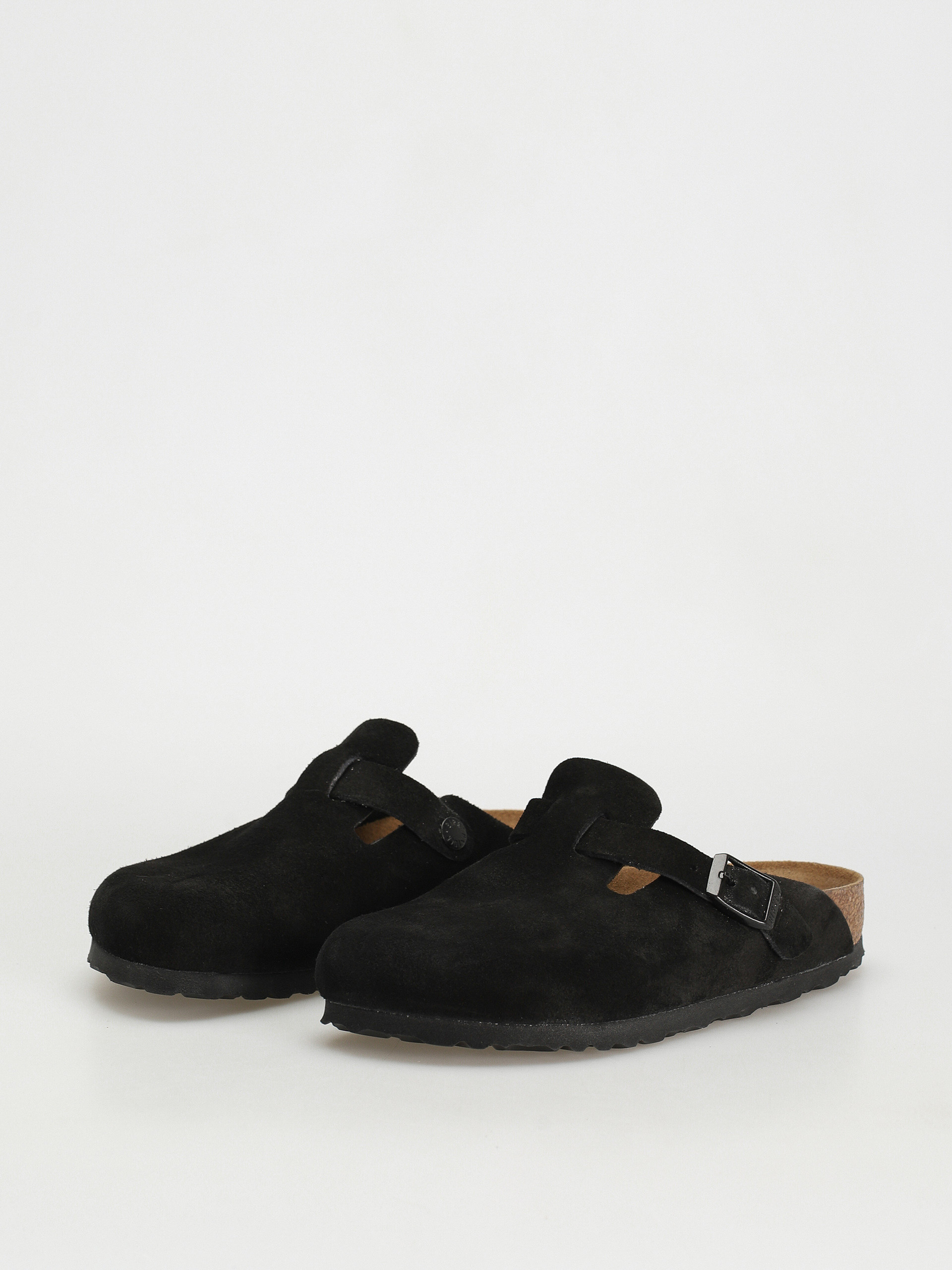 Șlapi Birkenstock Boston Suede Narrow Wmn (black)