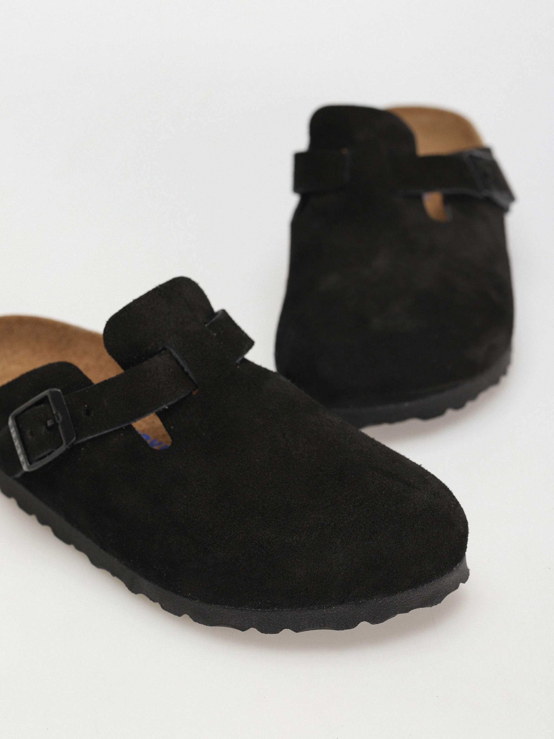 Șlapi Birkenstock Boston Suede Narrow Wmn (black)