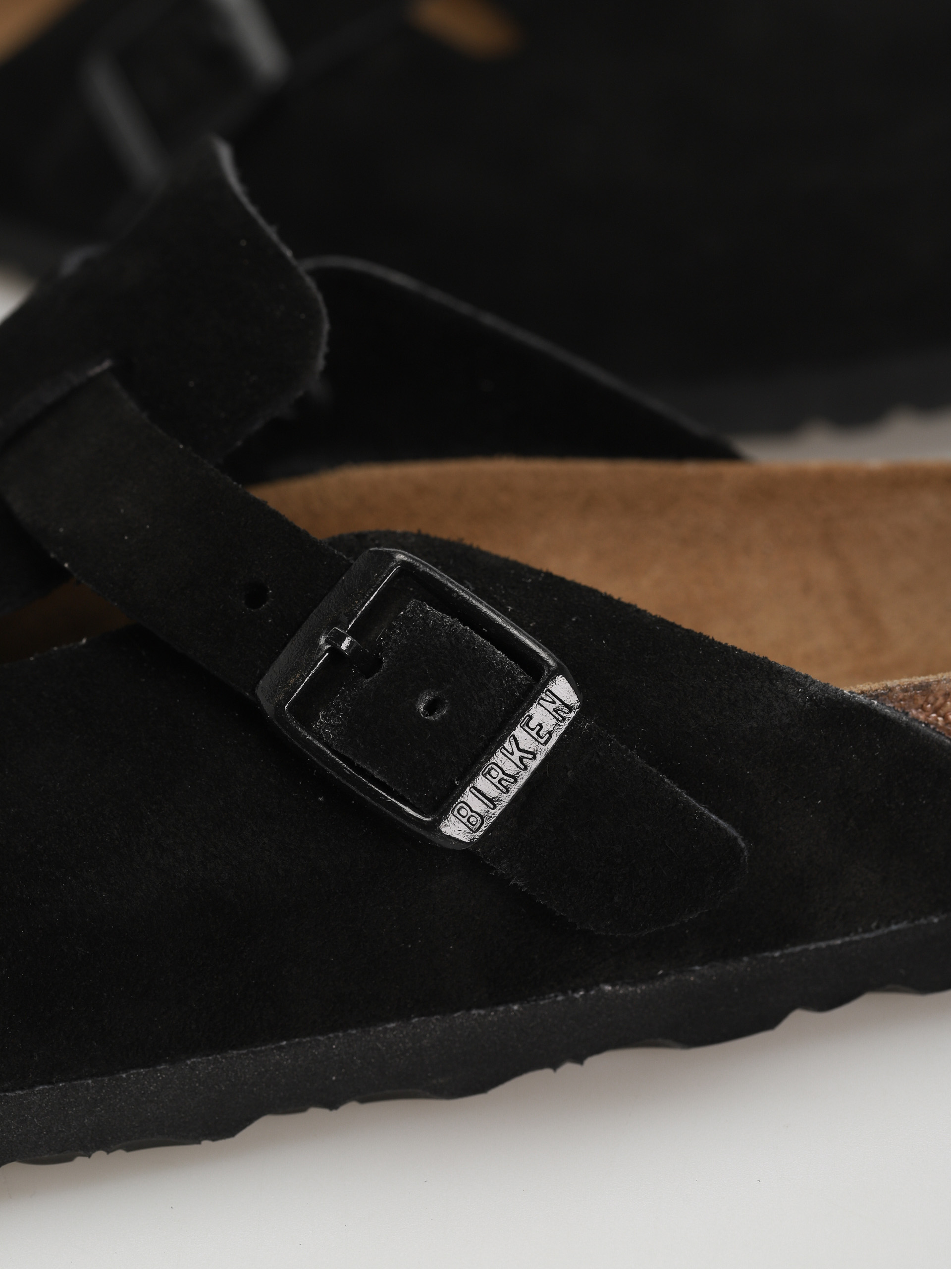 Șlapi Birkenstock Boston Suede Narrow Wmn (black)