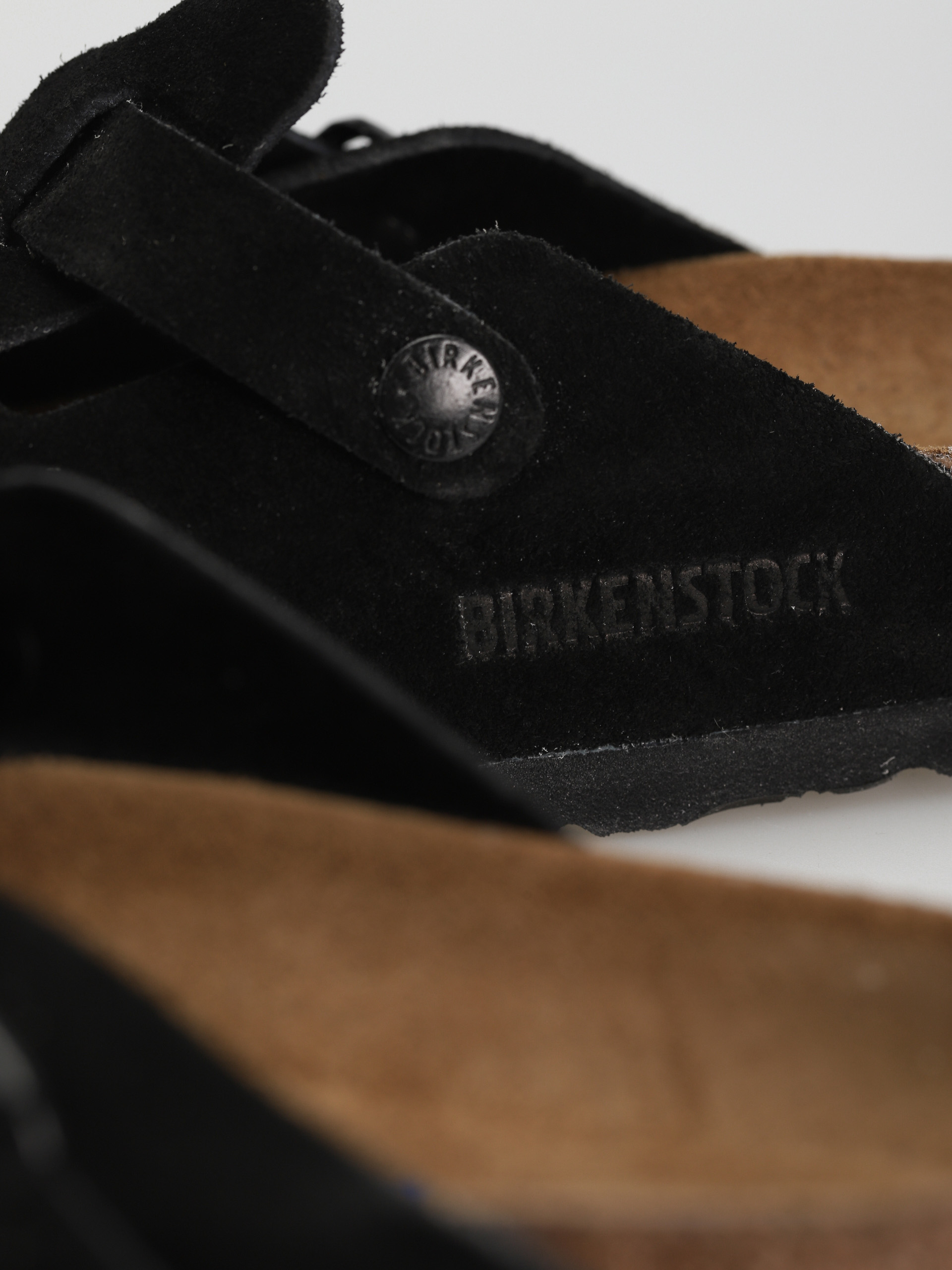 Șlapi Birkenstock Boston Suede Narrow Wmn (black)