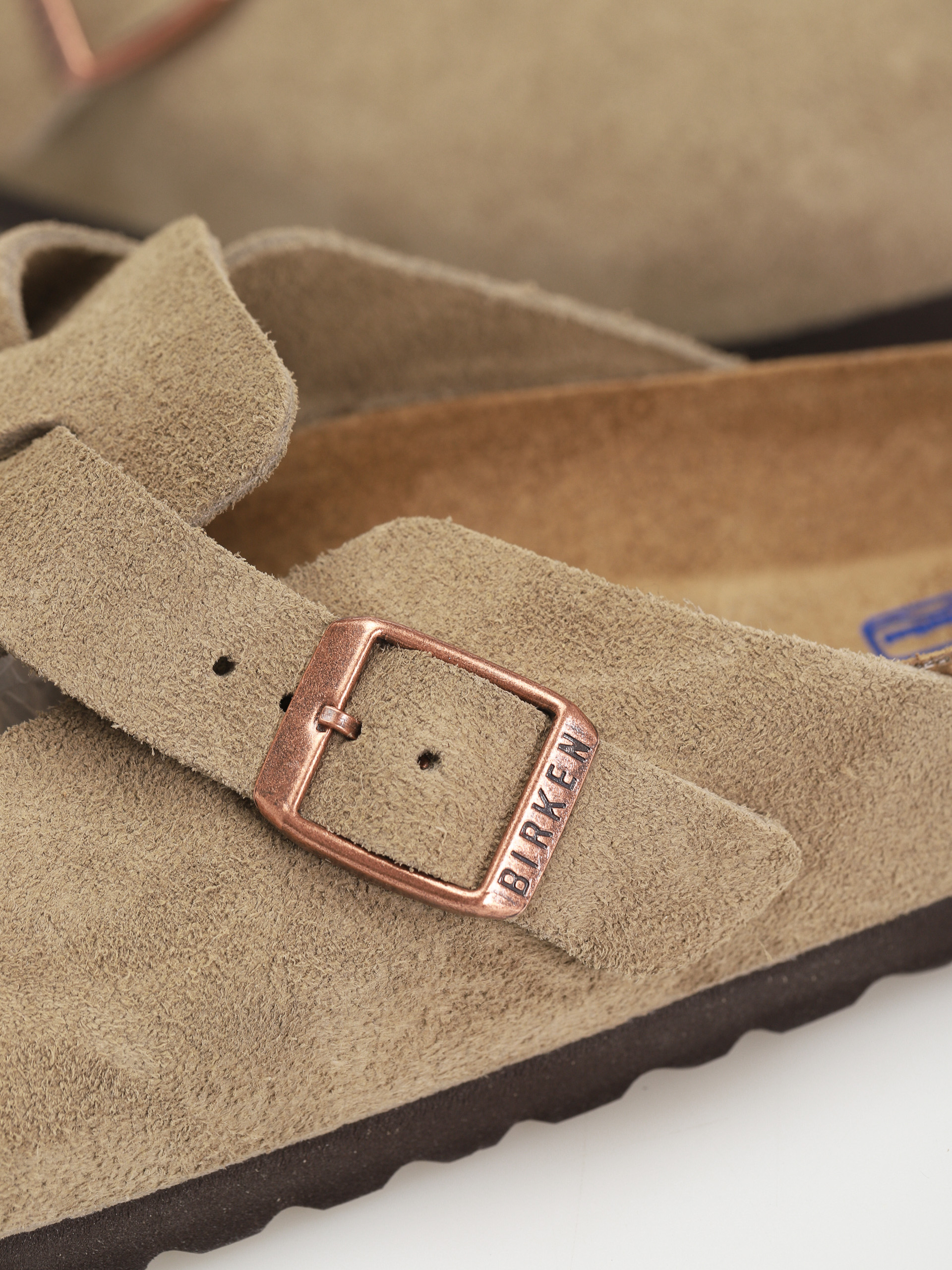Șlapi Birkenstock Boston SFB Suede Narrow Wmn (taupe)