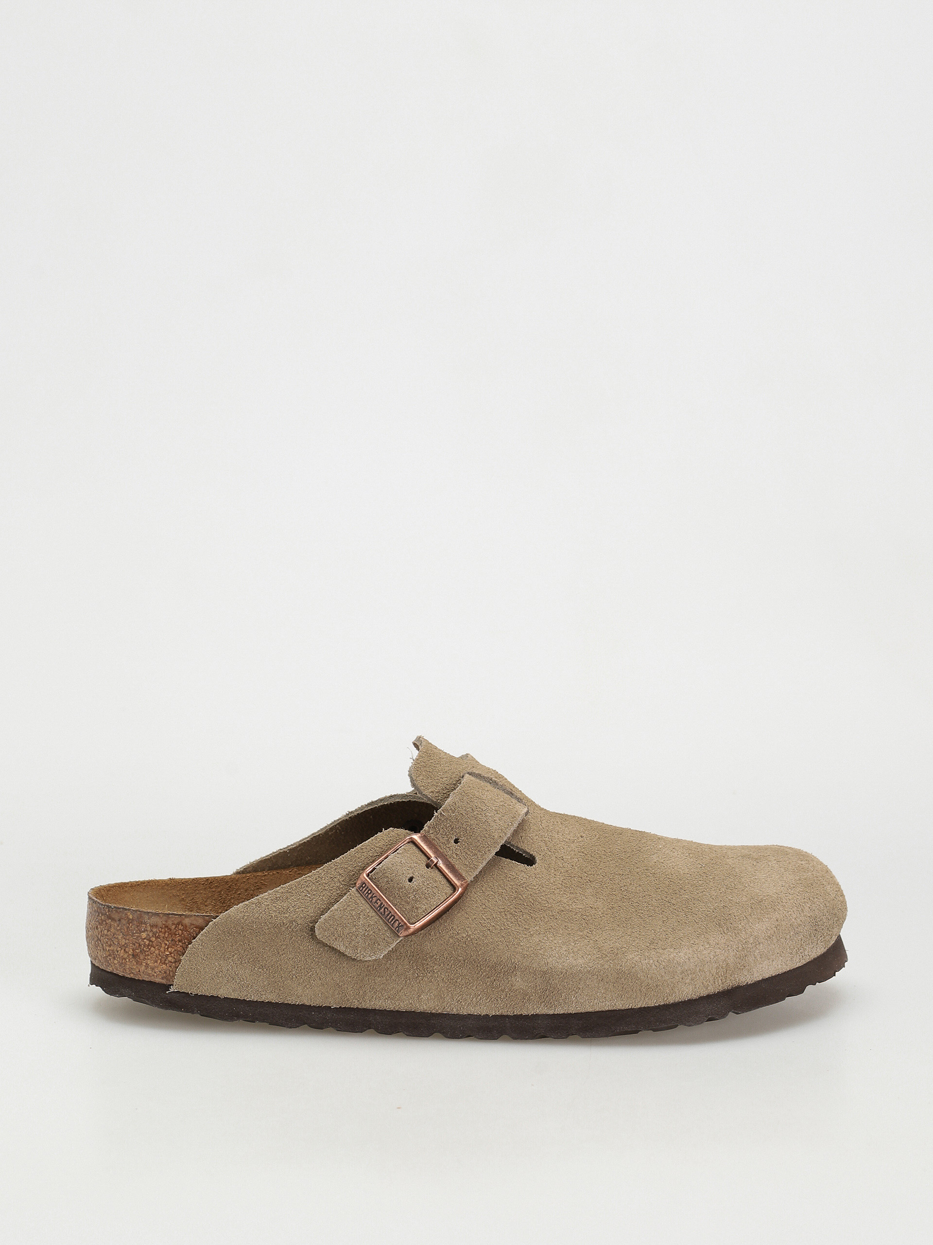 Șlapi Birkenstock Boston Suede Regular - maro (taupe)