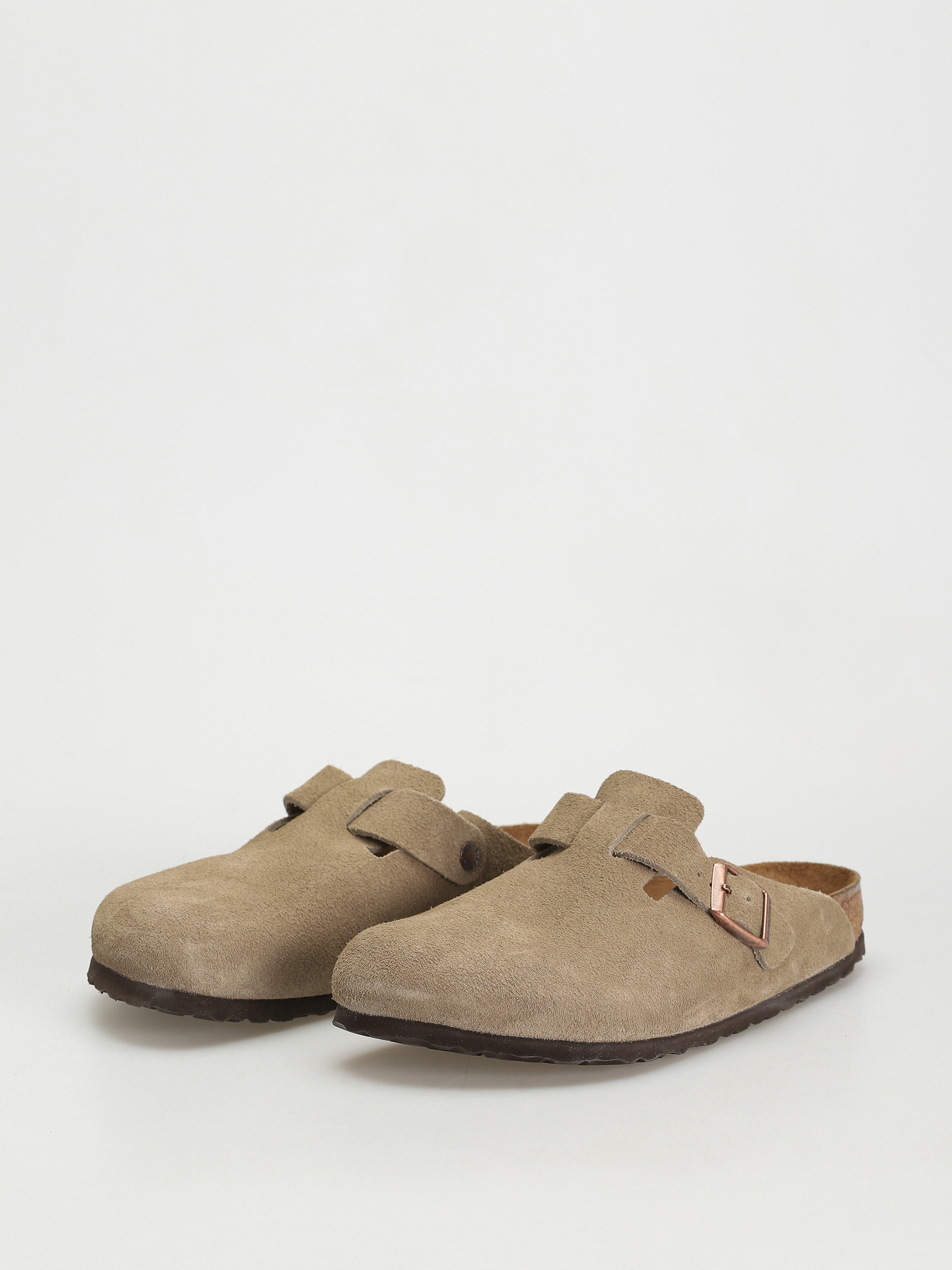 Șlapi Birkenstock Boston Suede Regular (taupe)