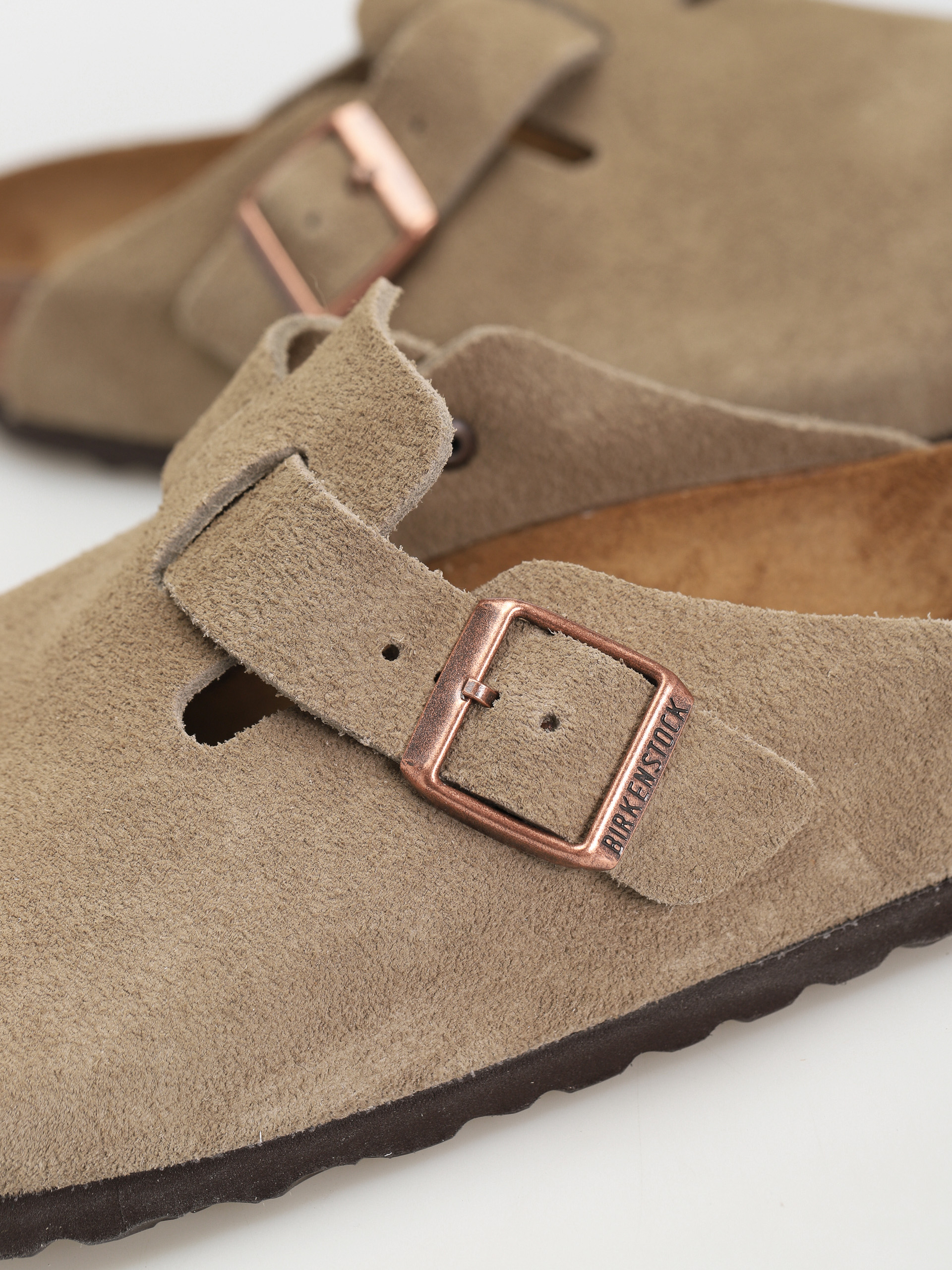 Șlapi Birkenstock Boston Suede Regular (taupe)