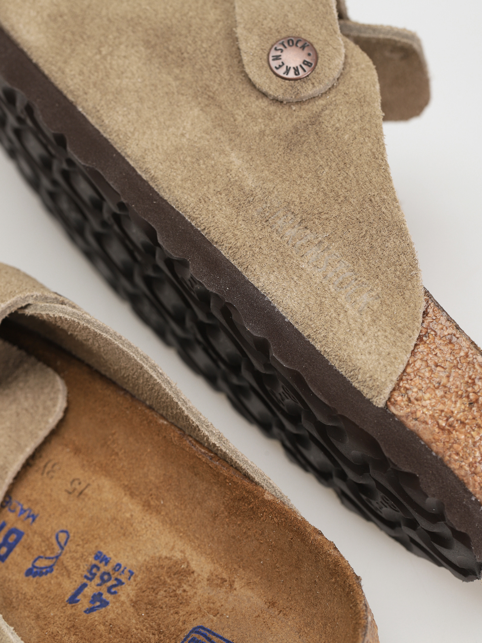 Șlapi Birkenstock Boston Suede Regular (taupe)