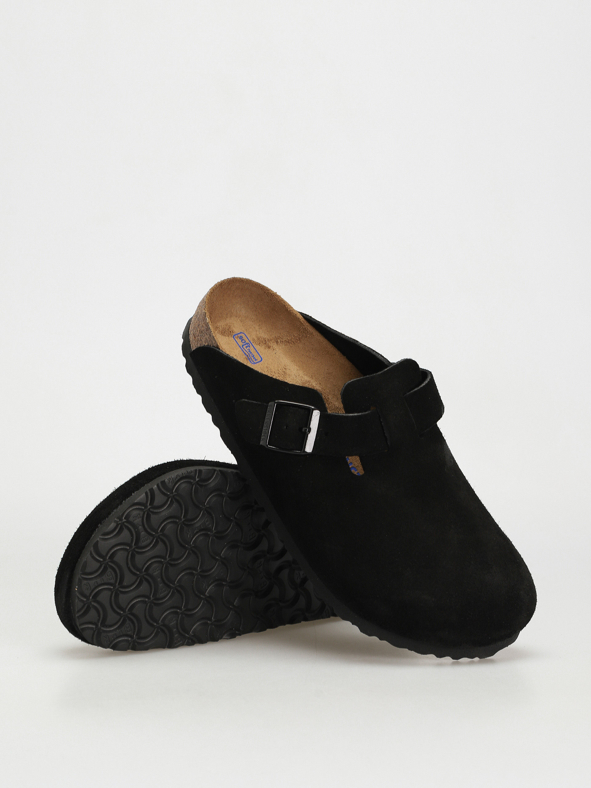 Șlapi Birkenstock Boston Suede Regular (black)