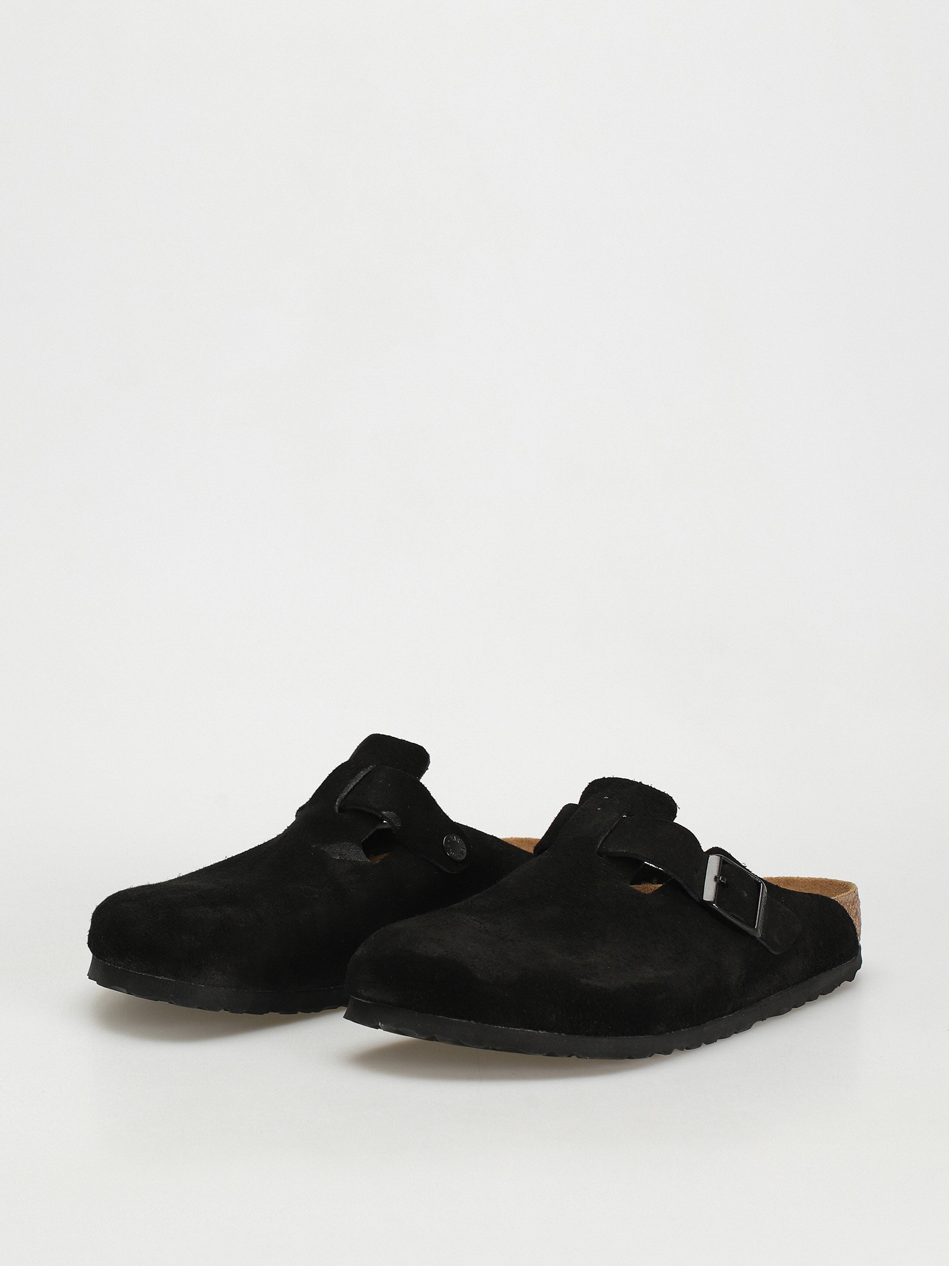 Șlapi Birkenstock Boston Suede Regular (black)