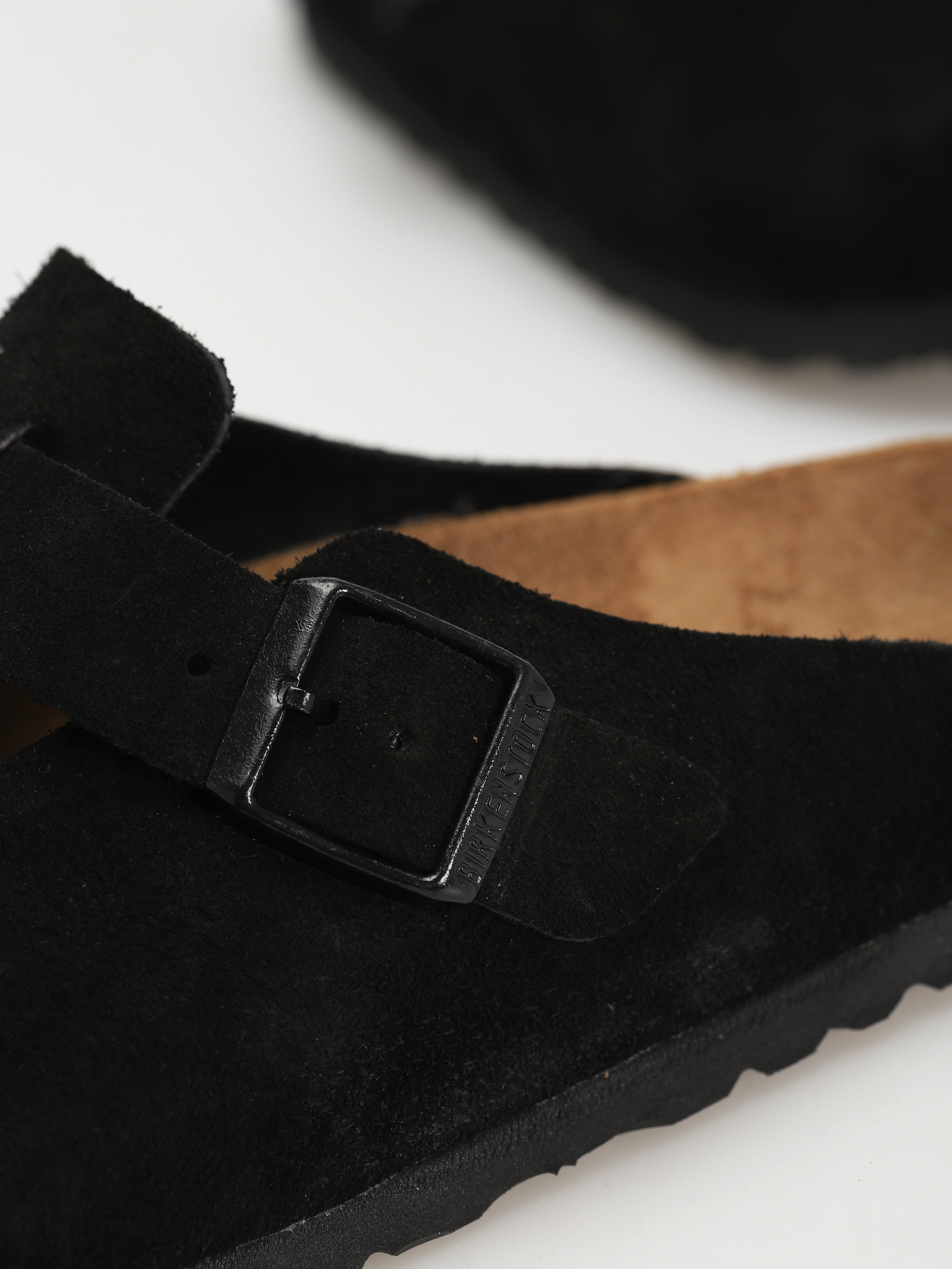 Șlapi Birkenstock Boston Suede Regular (black)