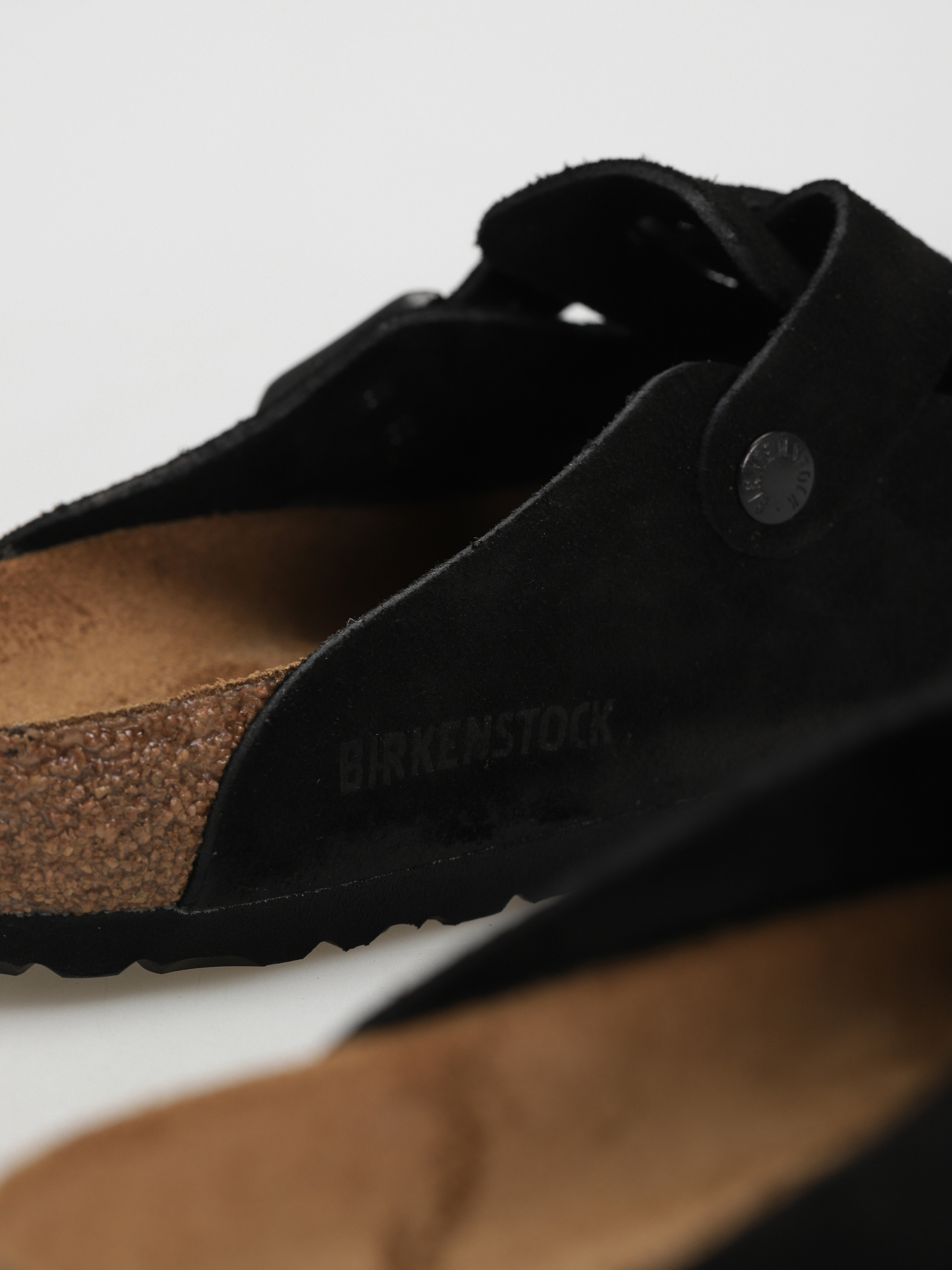 Șlapi Birkenstock Boston Suede Regular (black)