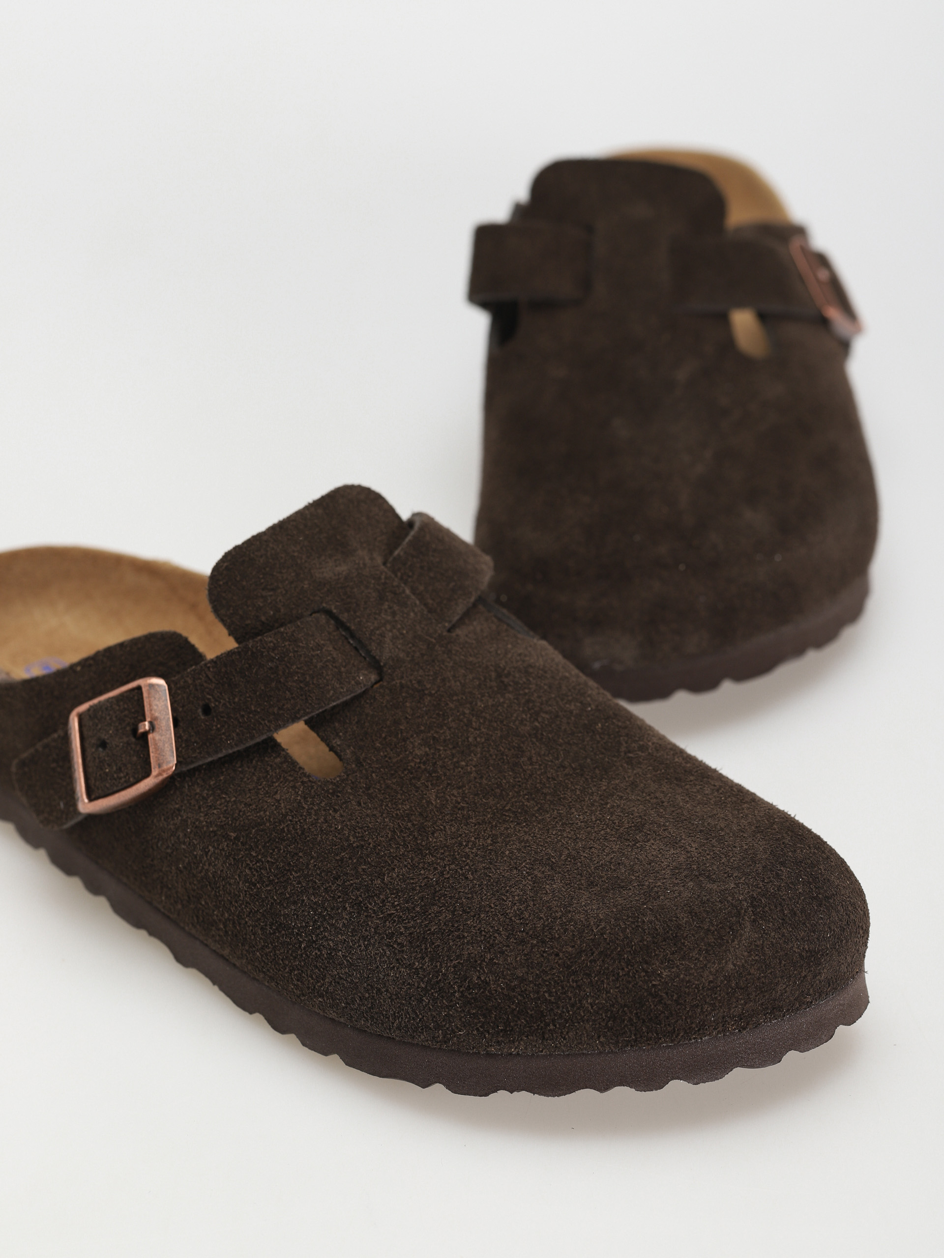 Șlapi Birkenstock Boston Suede Narrow Wmn (mocha)