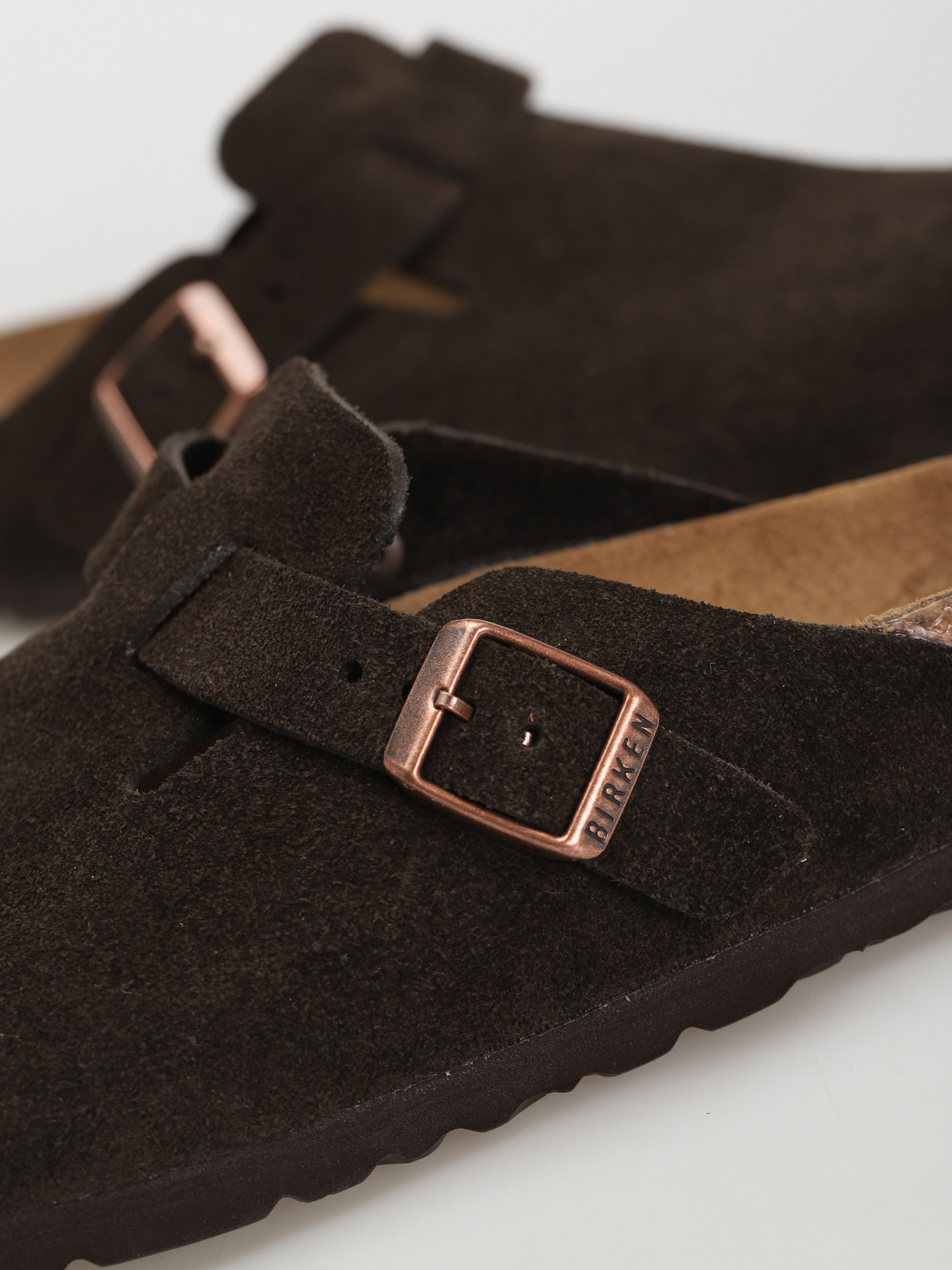 Șlapi Birkenstock Boston Suede Narrow Wmn (mocha)