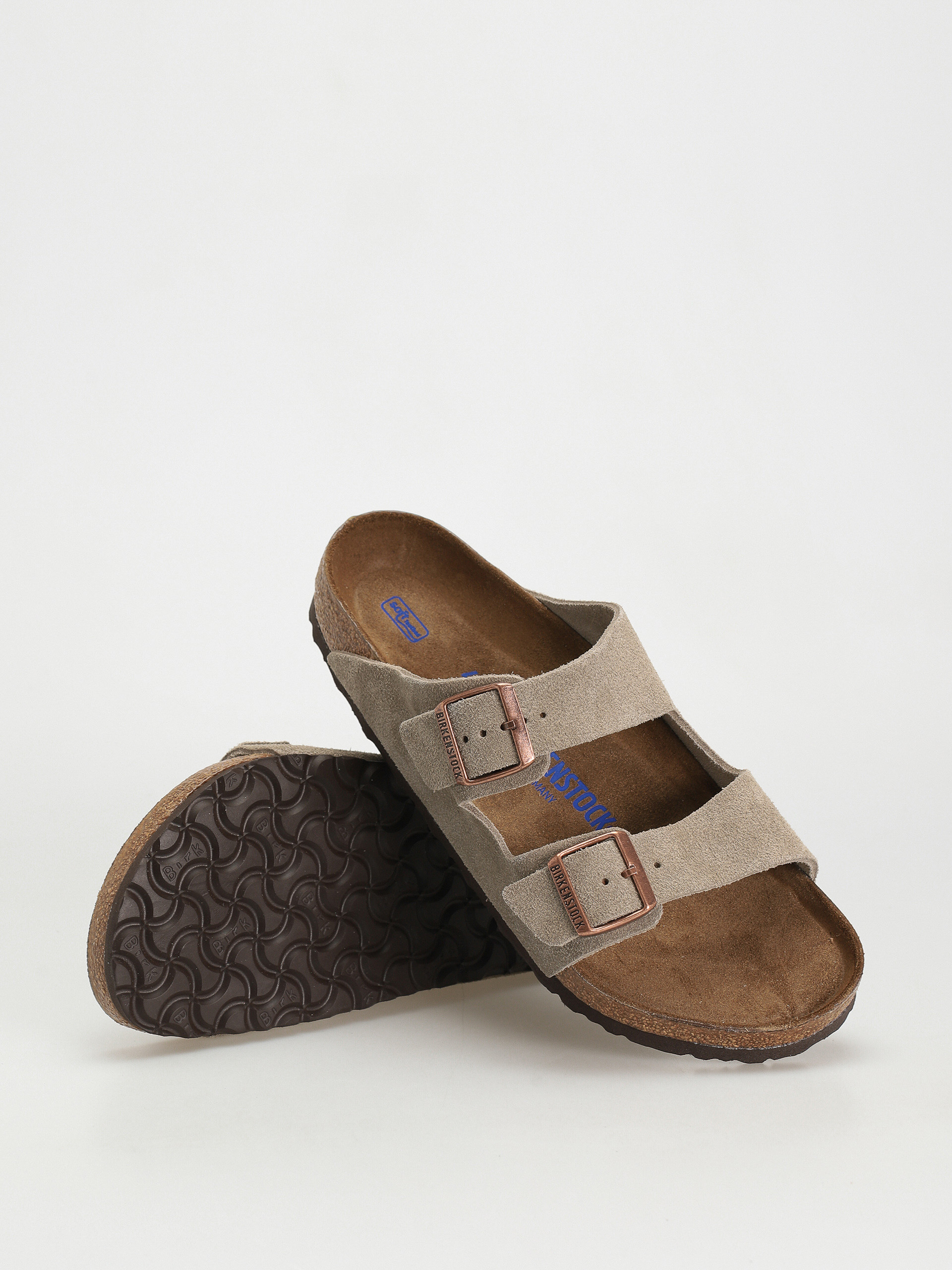 Șlapi Birkenstock Arizona Suede Regular (taupe)