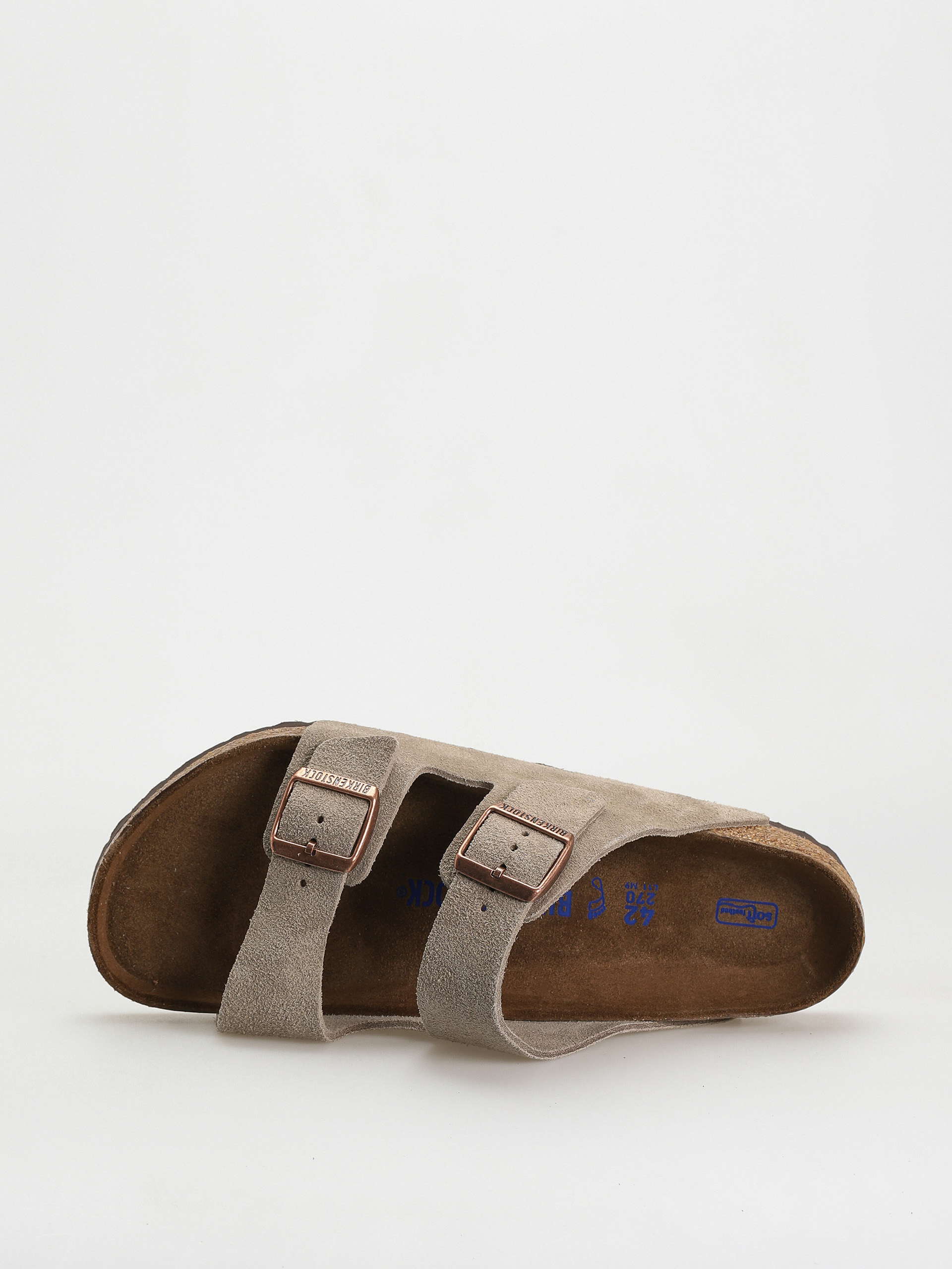Șlapi Birkenstock Arizona Suede Regular (taupe)