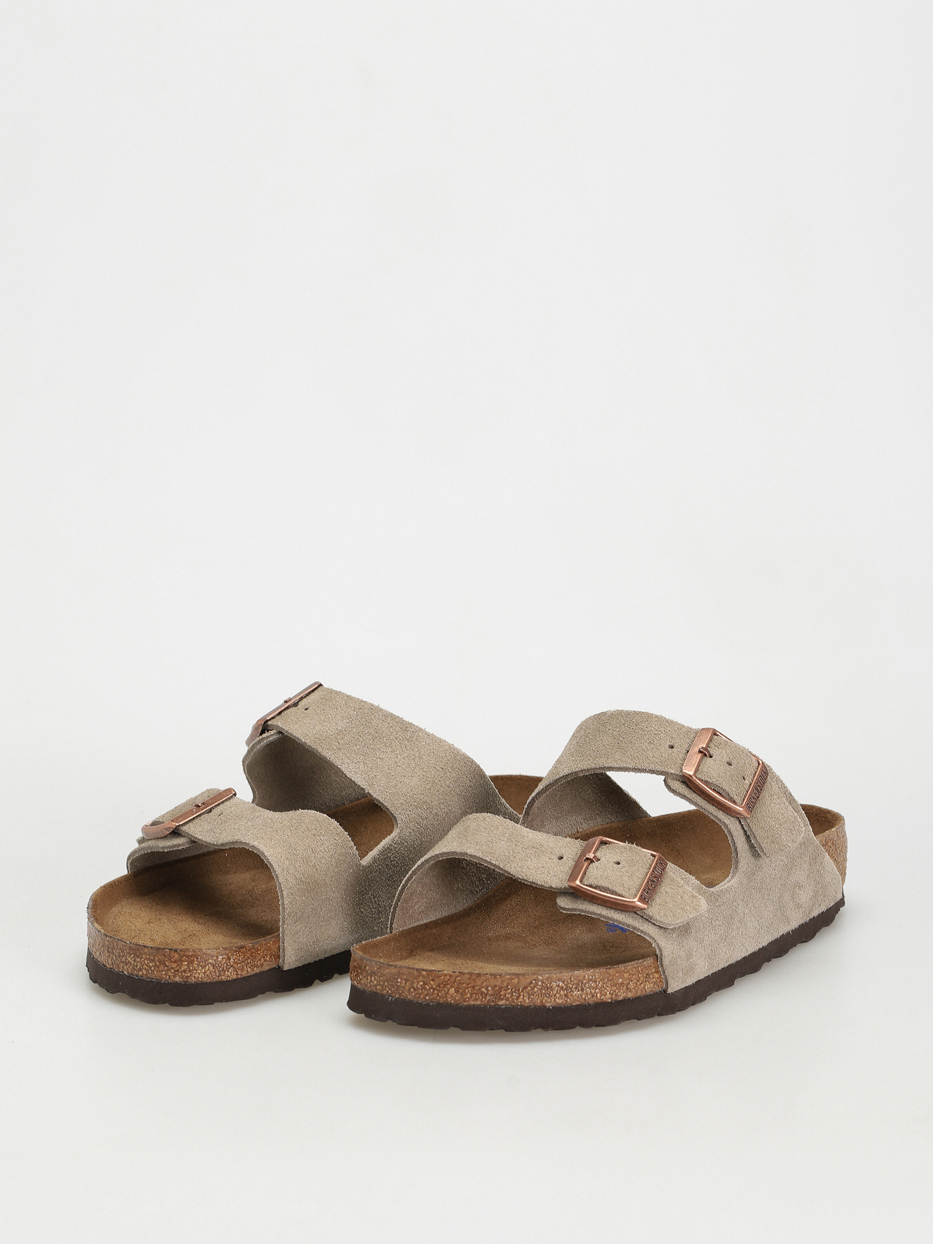 Șlapi Birkenstock Arizona Suede Regular (taupe)