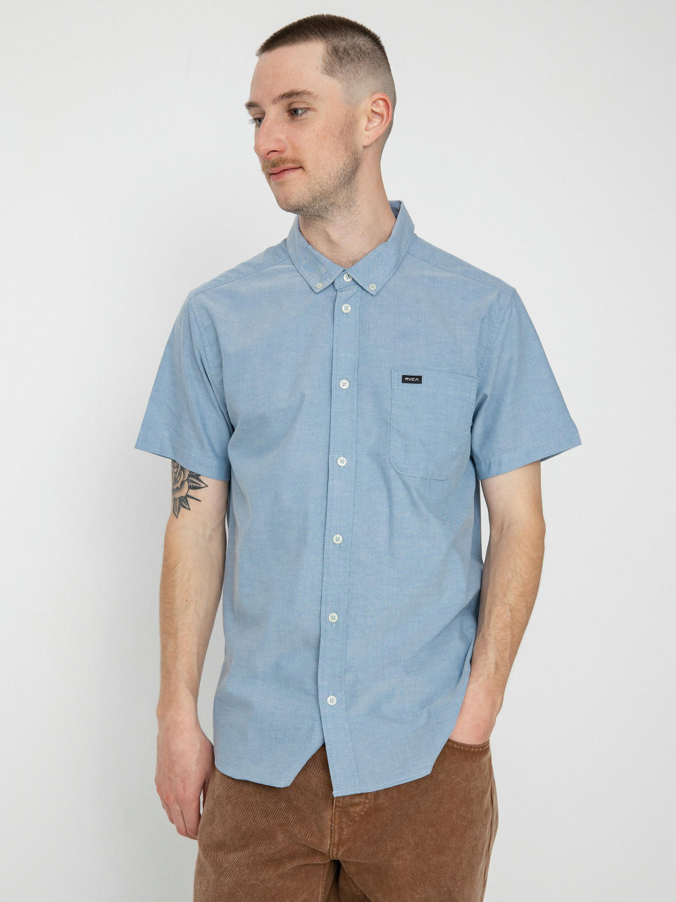 Cămașă RVCA Thatll Do Stretch (oxford blue)