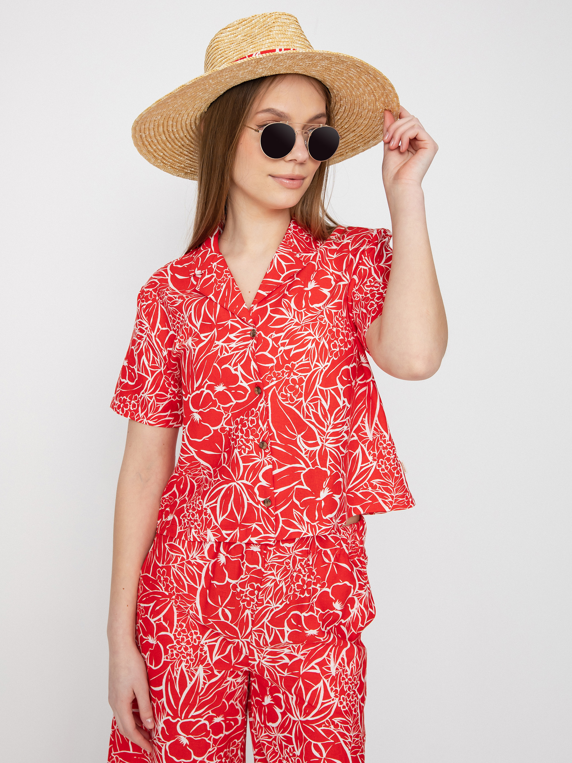 Cămașă Brixton Indo Linen Wmn (aloha red)
