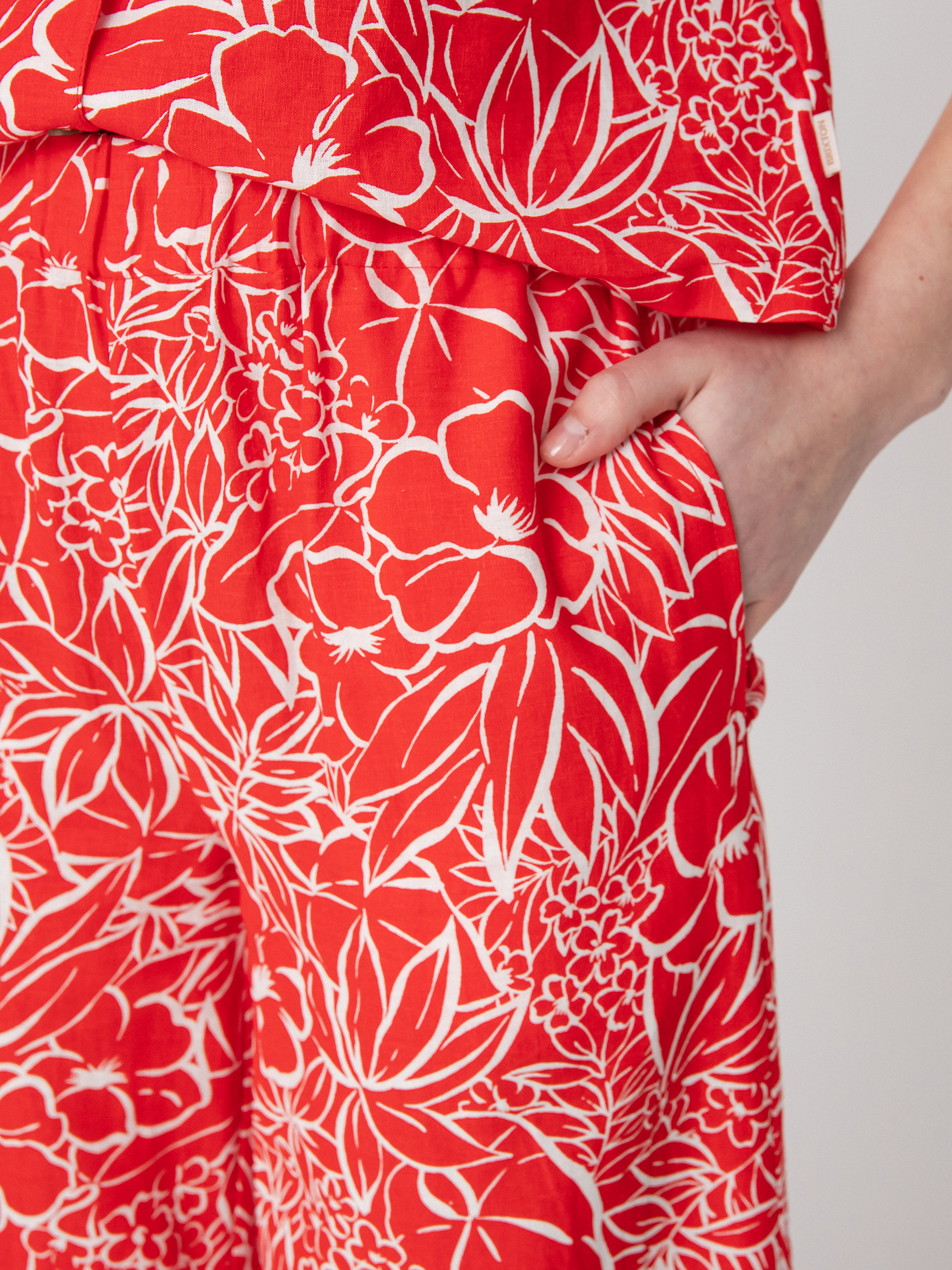 Pantaloni Brixton Indo Linen Wide Leg Wmn (aloha red)