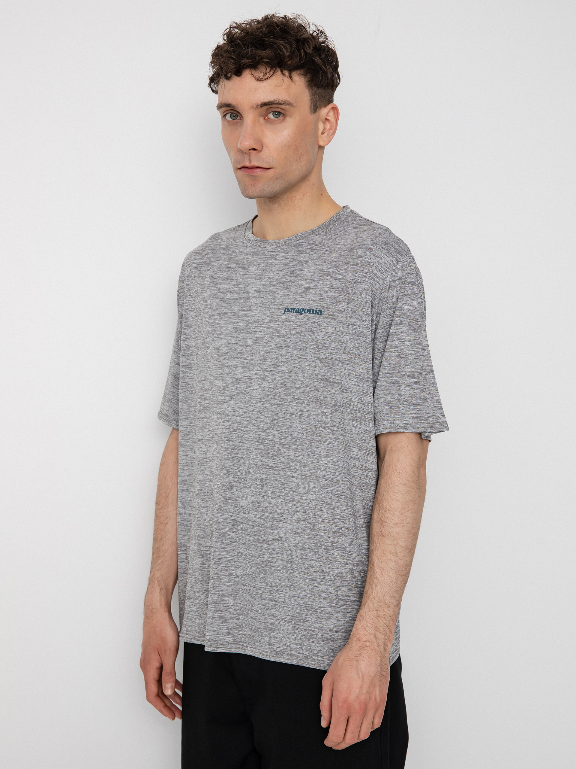 Tricou Patagonia Cap Cool Daily Graphic (boardshort logo abalone blue/feather grey)