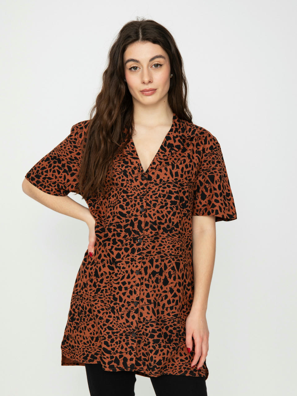 Cămașă Volcom Dino Tea Tunic Wmn (dark clay)