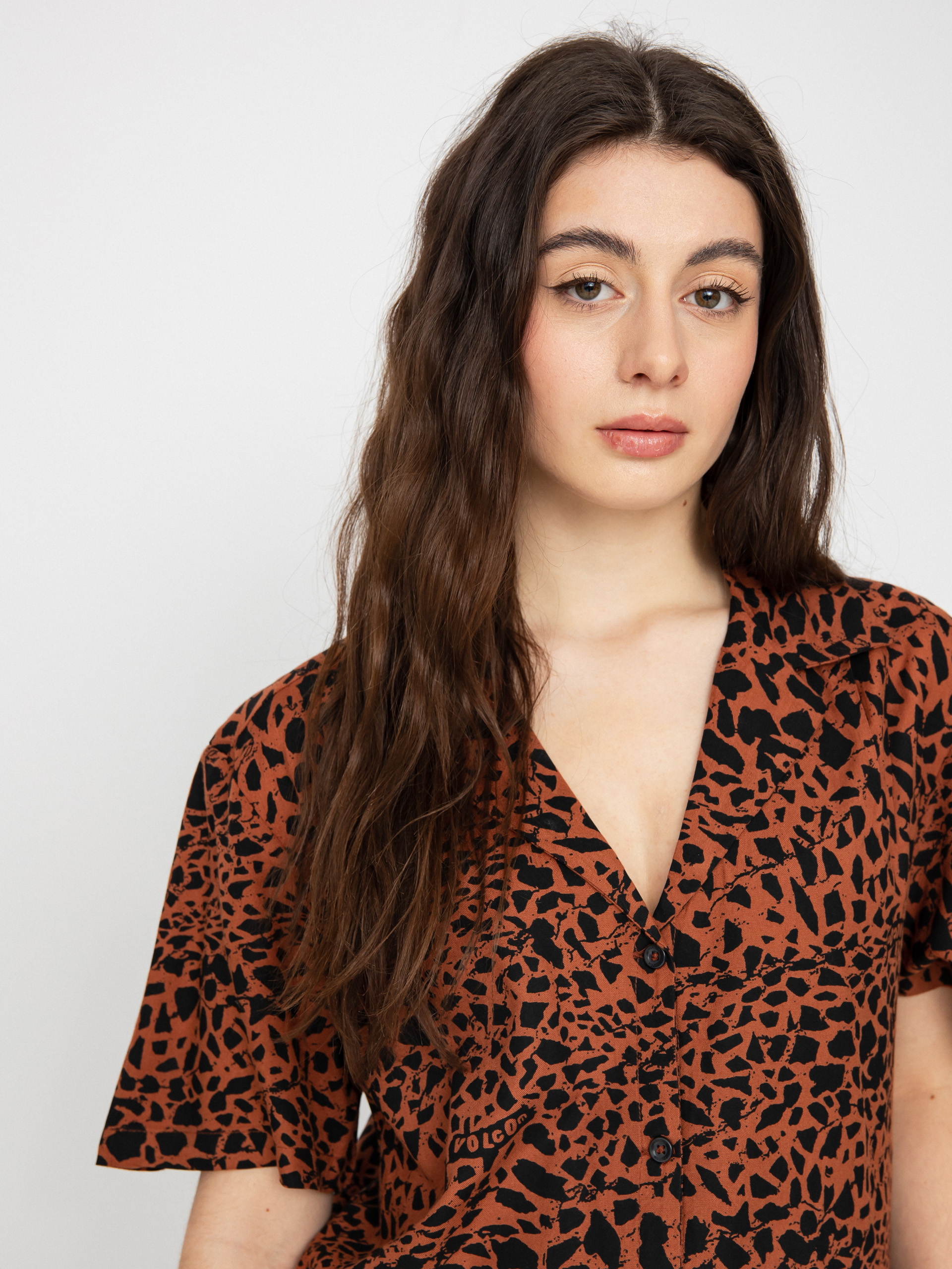 Cămașă Volcom Dino Tea Tunic Wmn (dark clay)
