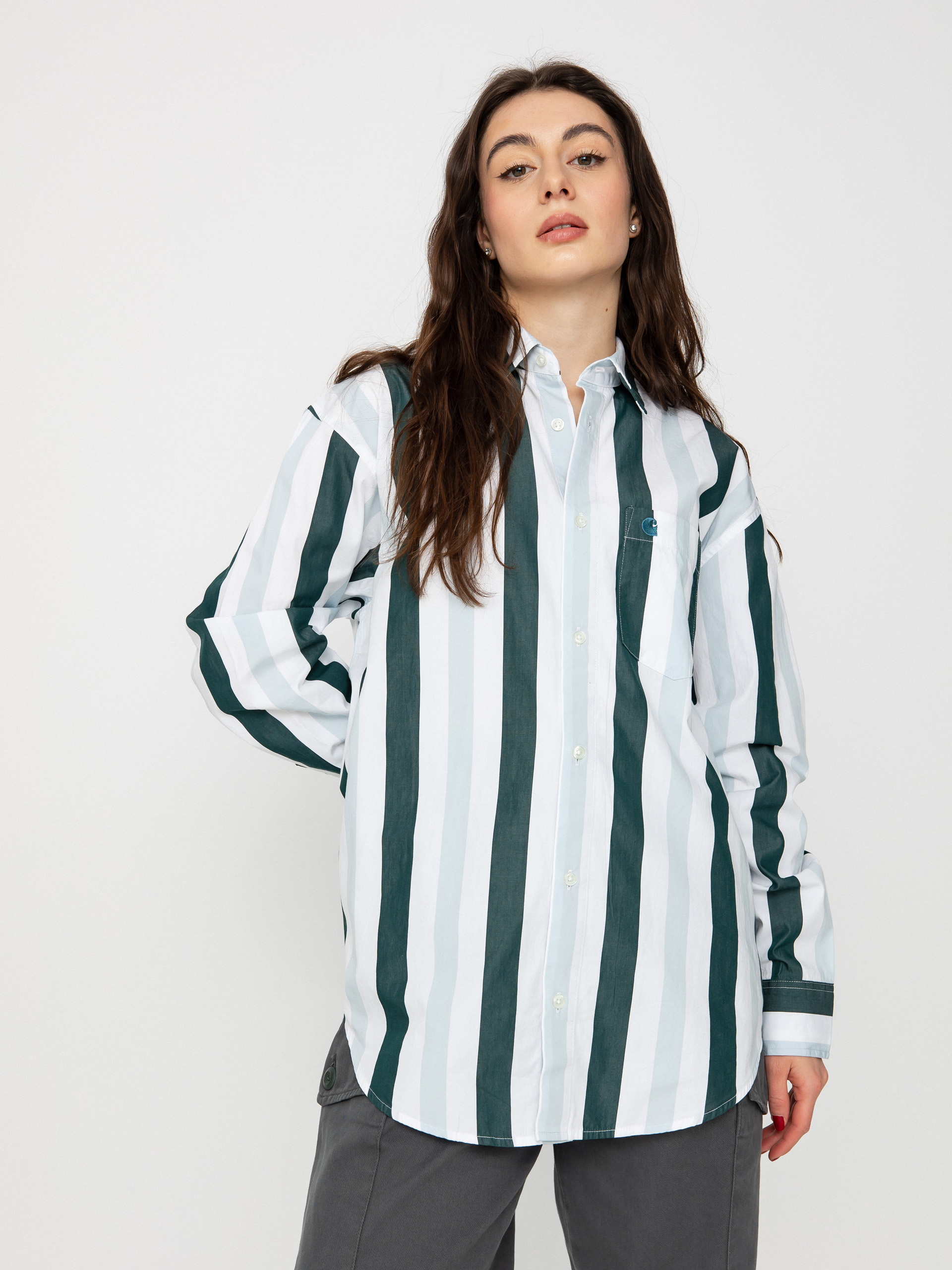 Cămașă Carhartt WIP Elcano Wmn (elcano stripe icarus/botanic)